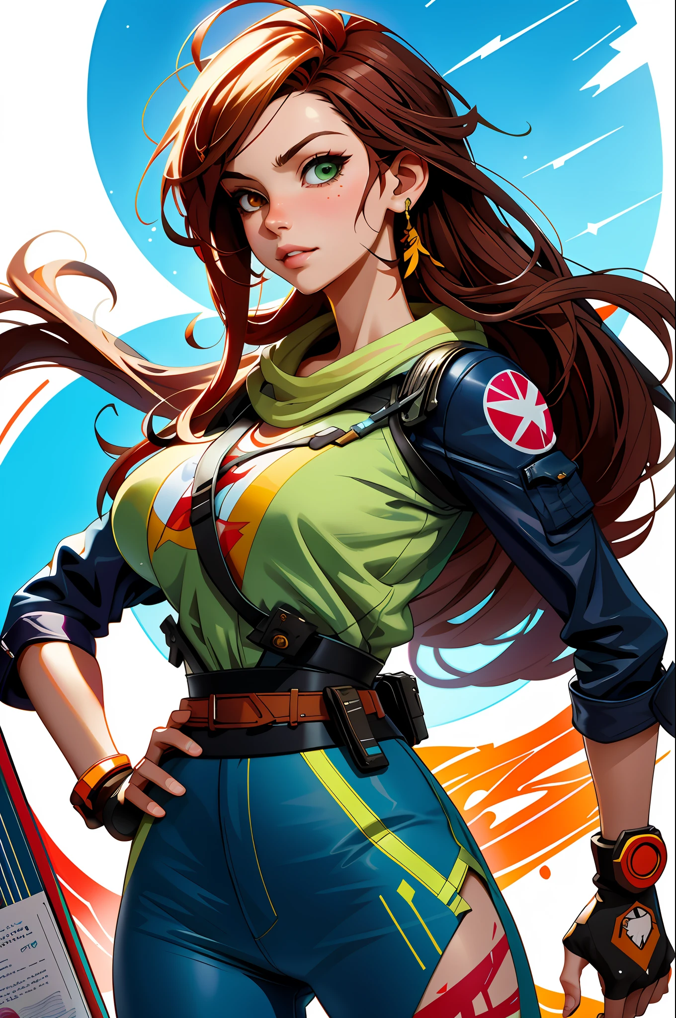 extraordinary lustration, plano de fundo, misturado-Idioma_Texto, letras japonesas em graffit ,::yoji shinkawa style ::2.0 comix illustration style,tatoon style , comic book style ,beautiful woman with long hair rosa degradê ultra detailed, (beautiful and clear background:1.2),, fantastic paintings ,graffit style, flowers, olhos altamente detalhados , a t-shirt or dressed in a white blouse underneath, with both fists in a fighting position, and bracelets, fighting against an enemy, with long hair , stained glass colored, out, vibrant, alphonse mucha style, fantastic paintings by joe madureira ,high quality, art,kelly brook beautiful woman with long rosa degradê hair , freedom, soul, digital illustration, comic style, perfect ???????, centered, approaching perfection, dynamic, highly detailed, watercolor painting, artstation, concept art, smooth, sharp focus, illustration, art by carne griffiths and wadim kashin,big breast,alone anime girl with a medium lenght pose and cute clothes, short pastel , heterochromia, perfect ???????, centered, approaching perfection, dynamic, highly detailed, character sheet, artstation, concept art, smooth, sharp focus, illustration, art by kim jung gi,, artgerm, carne griffiths and wadim kashin , sasha yakovleva, loish, jeremy mann, full body shot, character sheet, lightningwave, beautiful anime watercolor painting ,paint dripping by tim okamura, victor nizovtsev, greg rutkowski, noah bradley. trending on artstation, 8k, masterpiece, graffiti paint, fine detail, full of color, intricate detail, golden ratio illustration,monochromatic green background, masterpiece, best quality, high quality, highres, best quality, high resolution fix, bright amazing lighting, detail enhancement, best quality, high quality, highres, detail enhancement