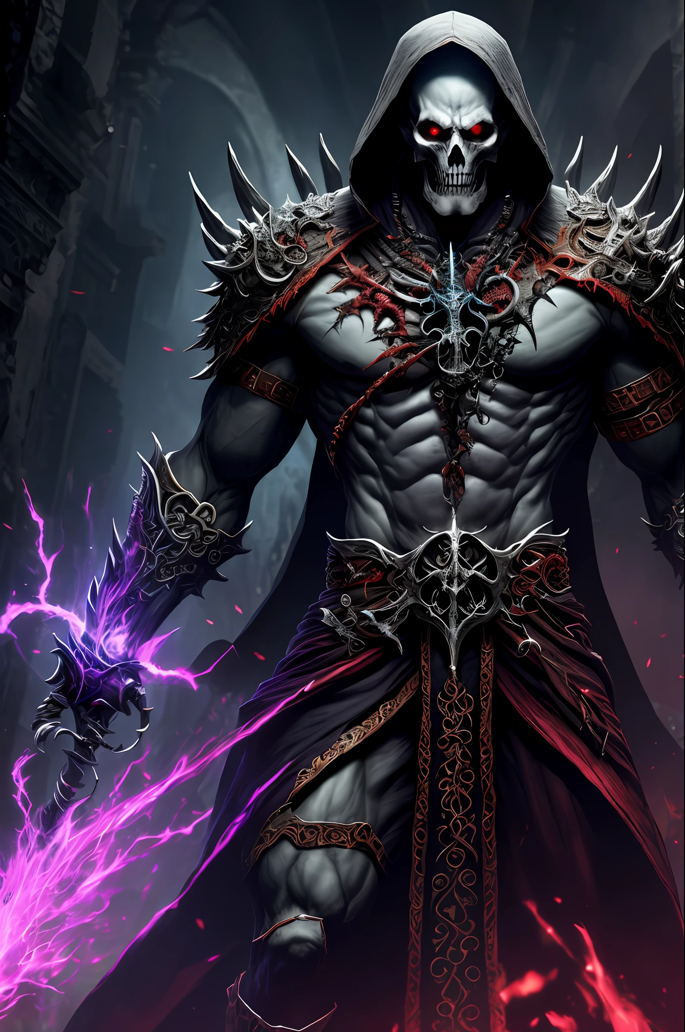 (extremely detailed 8k wallpaper), a medium shot photo of a fearful necromancer, intricate, high detail, dramatic