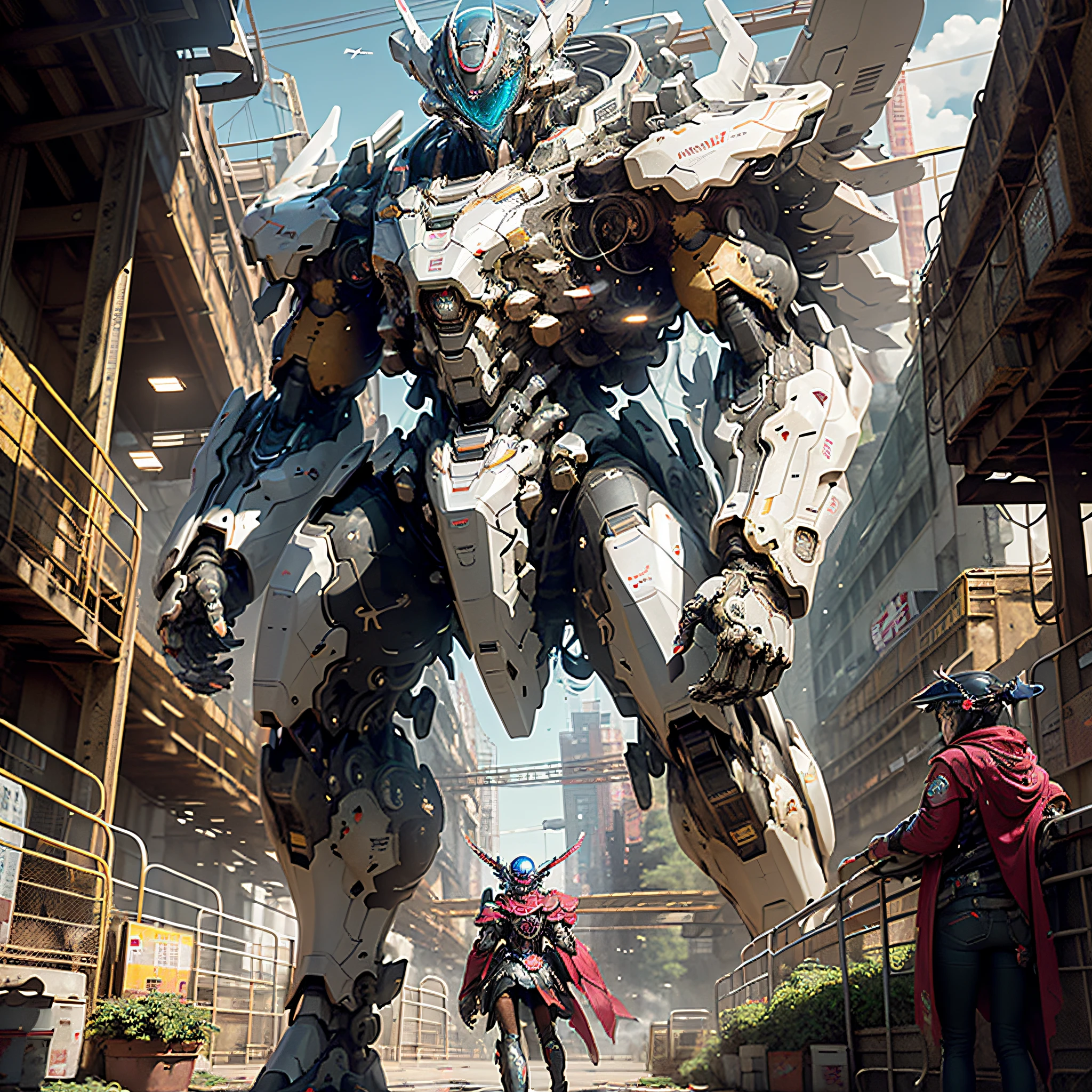 ((Best quality)), ((masterpiece)), (highly detailed:1.3), 3D, beautiful, (cyberpunk:1.2), in space, nebula, holding_weapon, (1Female mecha:1.3), facing the viewer, glowing eyes, full body, (flying, swooping down, dynamic, motion blur: 1.4), (huge mecha wings: 1.6), looking up, glowing_eyes, mecha, panorama, background is earth, nebula, space, particles, reality, HDR (High Dynamic Range), Ray Tracing, NVIDIA RTX, Super Resolution, Unreal 5, Subsurface Scattering, PBR Texturing, Post Processing, Anisotropic Filtering, Depth of Field, Maximum Clarity and Clarity, Multilayer Textures, Albedo and Specular map, Surface shading, accurate simulation of light-material interaction, perfect proportion, Octane Render, two-tone lighting, large aperture, low ISO, white balance, rule of thirds, 8K RAW, efficient sub-pixel, sub-pixel convolution,