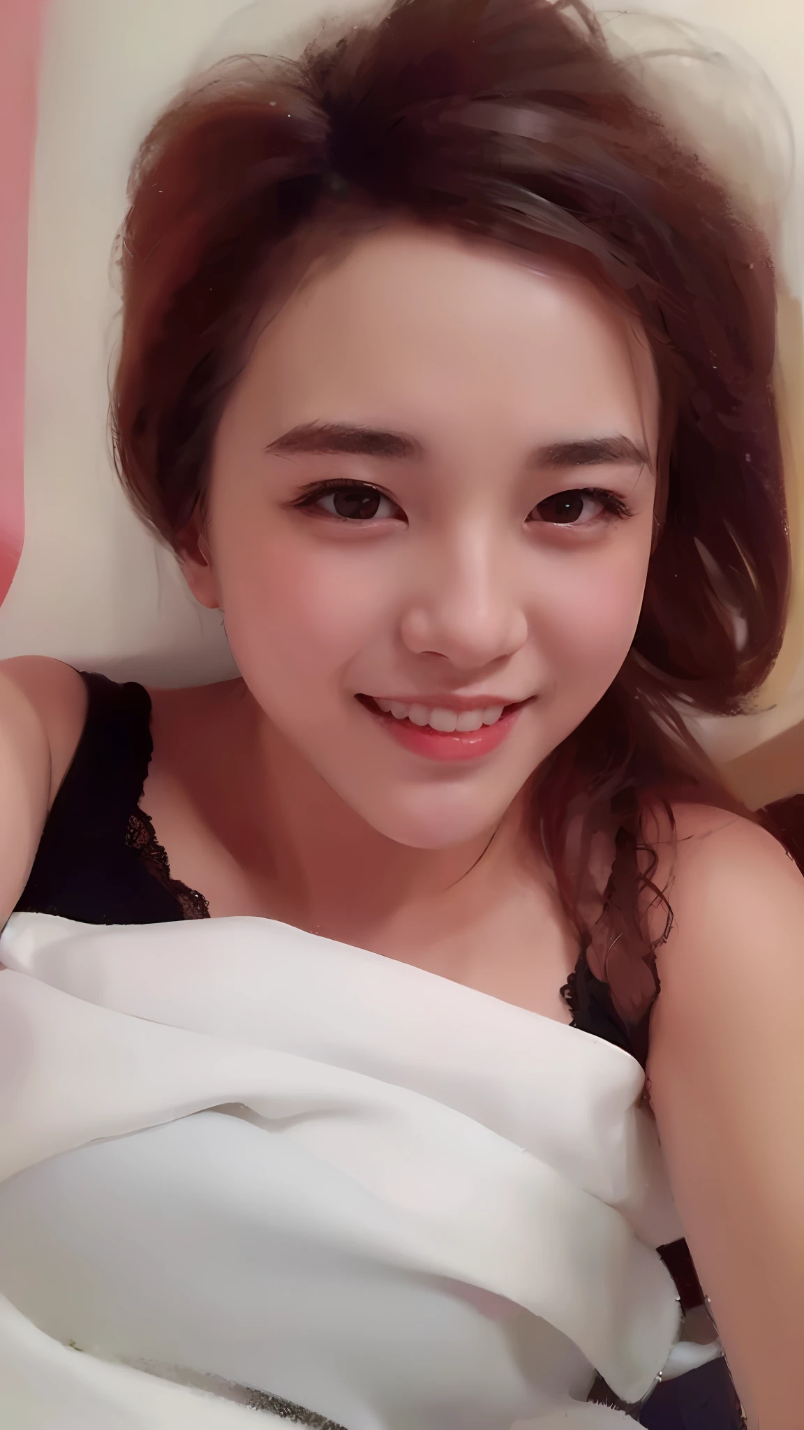 1girl, Tokyo street,night, cityscape,city lights,upper body,close-up,smile,, (8k, RAW photo, best quality, masterpiece:1.2),(realistic, photo-realistic:1.37),