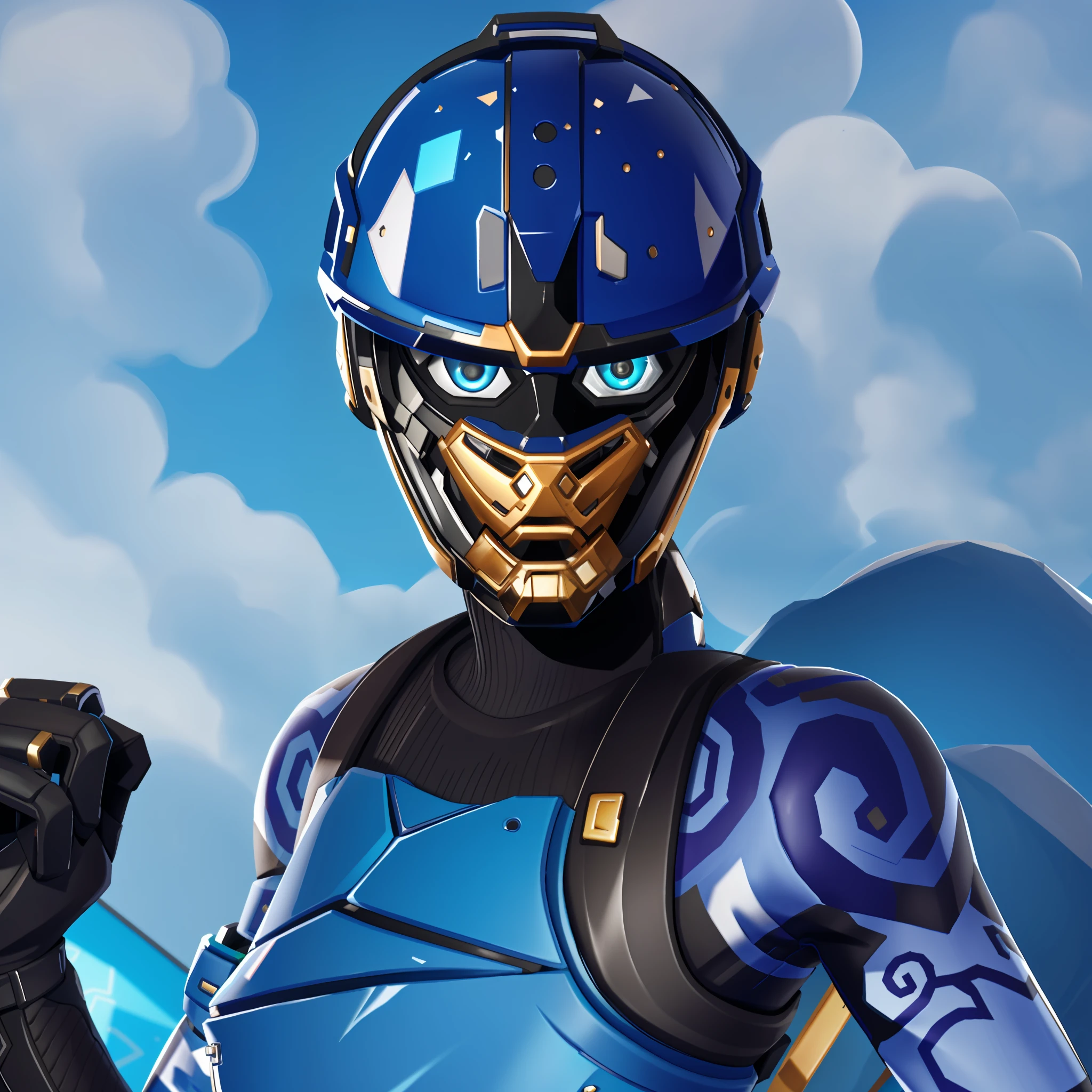 a close up of a person wearing a helmet and gloves, fortnite skin, fortnite character, tane skin, obsidians skin, as a fortnite character, slick clammy skin, skin on the gaming pc, pitchblack skin, hyperdetailed skin, full face epic portrait, fujin, pitch black skin, geeen skin, in the skin of fortnite, tanny skin