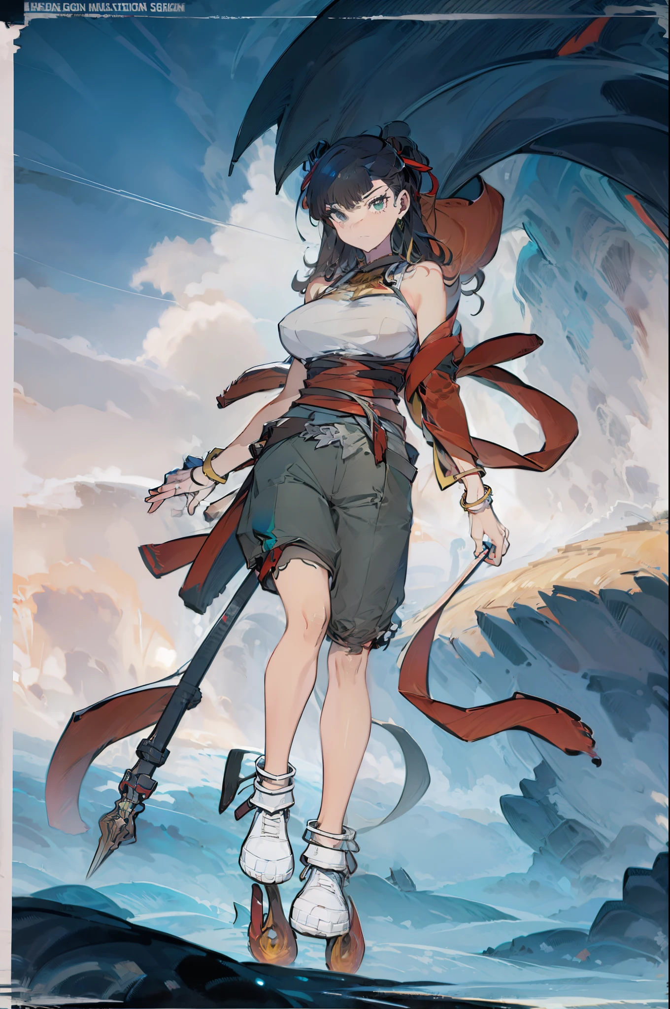 extraordinary lustration, plano de fundo, misturado-Idioma_Texto, letras japonesas em graffit ,::yoji shinkawa style ::2.0 comix illustration style,tatoon style , comic book style ,beautiful woman with long hair rosa degradê ultra detailed, (beautiful and clear background:1.2),, fantastic paintings ,graffit style, flowers, olhos altamente detalhados , a t-shirt or dressed in a white blouse underneath, with both fists in a fighting position, and bracelets, fighting against an enemy, with long hair , stained glass colored, out, vibrant, alphonse mucha style, fantastic paintings by joe madureira ,high quality, art,kelly brook beautiful woman with long rosa degradê hair , freedom, soul, digital illustration, comic style, perfect anatomy, centered, approaching perfection, dynamic, highly detailed, watercolor painting, artstation, concept art, smooth, sharp focus, illustration, art by carne griffiths and wadim kashin,big breast,alone anime girl with a medium lenght pose and cute clothes, short pastel , heterochromia, perfect anatomy, centered, approaching perfection, dynamic, highly detailed, character sheet, artstation, concept art, smooth, sharp focus, illustration, art by kim jung gi,, artgerm, carne griffiths and wadim kashin , sasha yakovleva, loish, jeremy mann, full body shot, character sheet, lightningwave, beautiful anime watercolor painting ,paint dripping by tim okamura, victor nizovtsev, greg rutkowski, noah bradley. trending on artstation, 8k, masterpiece, graffiti paint, fine detail, full of color, intricate detail, golden ratio illustration,monochromatic green background, masterpiece, best quality, high quality, highres, best quality, high resolution fix, bright amazing lighting, detail enhancement, best quality, high quality, highres, detail enhancement