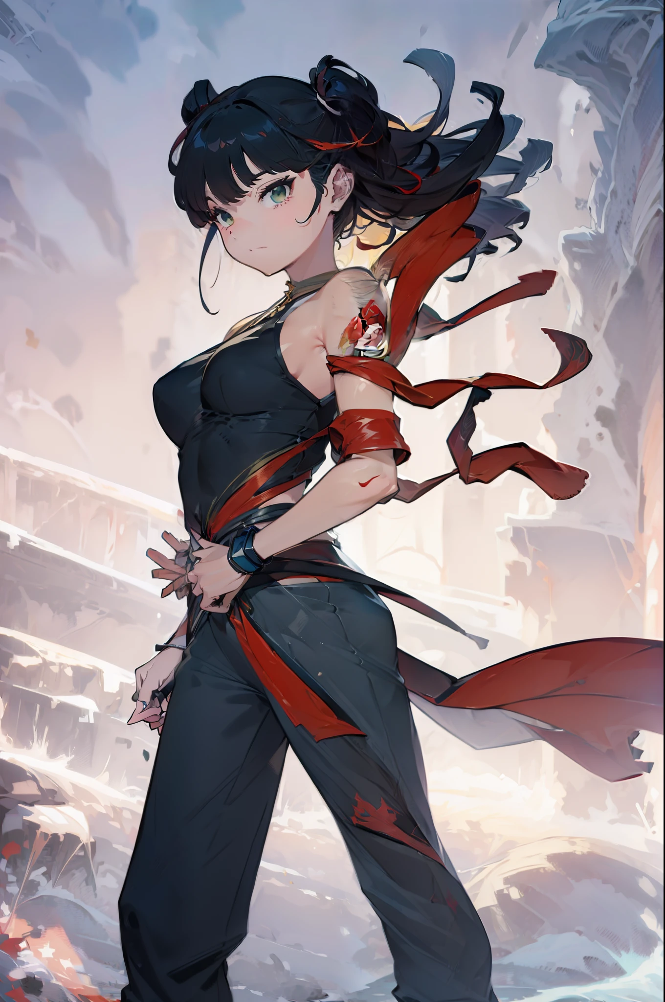 extraordinary lustration, plano de fundo, misturado-Idioma_Texto, letras japonesas em graffit ,::yoji shinkawa style ::2.0 comix illustration style,tatoon style , comic book style ,beautiful woman with long hair rosa degradê ultra detailed, (beautiful and clear background:1.2),, fantastic paintings ,graffit style, flowers, olhos altamente detalhados , a t-shirt or dressed in a white blouse underneath, with both fists in a fighting position, and bracelets, fighting against an enemy, with long hair , stained glass colored, out, vibrant, alphonse mucha style, fantastic paintings by joe madureira ,high quality, art,kelly brook beautiful woman with long rosa degradê hair , freedom, soul, digital illustration, comic style, perfect anatomy, centered, approaching perfection, dynamic, highly detailed, watercolor painting, artstation, concept art, smooth, sharp focus, illustration, art by carne griffiths and wadim kashin,big breast,alone anime girl with a medium lenght pose and cute clothes, short pastel , heterochromia, perfect anatomy, centered, approaching perfection, dynamic, highly detailed, character sheet, artstation, concept art, smooth, sharp focus, illustration, art by kim jung gi,, artgerm, carne griffiths and wadim kashin , sasha yakovleva, loish, jeremy mann, full body shot, character sheet, lightningwave, beautiful anime watercolor painting ,paint dripping by tim okamura, victor nizovtsev, greg rutkowski, noah bradley. trending on artstation, 8k, masterpiece, graffiti paint, fine detail, full of color, intricate detail, golden ratio illustration,monochromatic green background, masterpiece, best quality, high quality, highres, best quality, high resolution fix, bright amazing lighting, detail enhancement, best quality, high quality, highres, detail enhancement