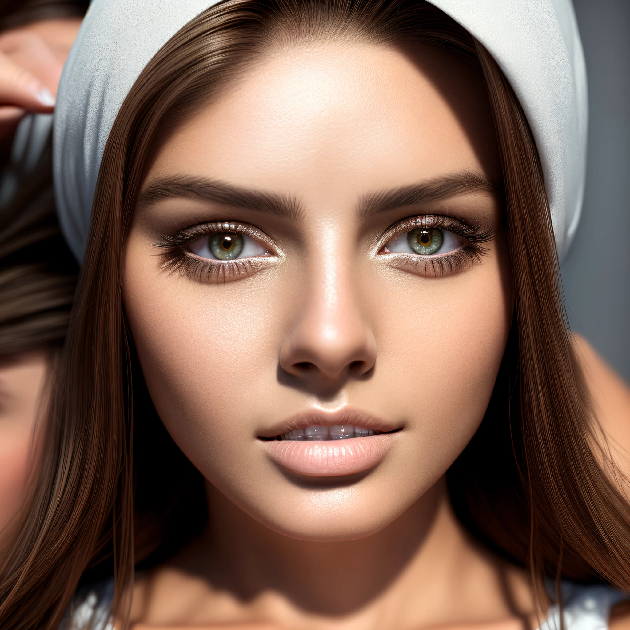 Portrait of woman, perfect face shaded realistic, hair realistic, intricate details, add_detail:1