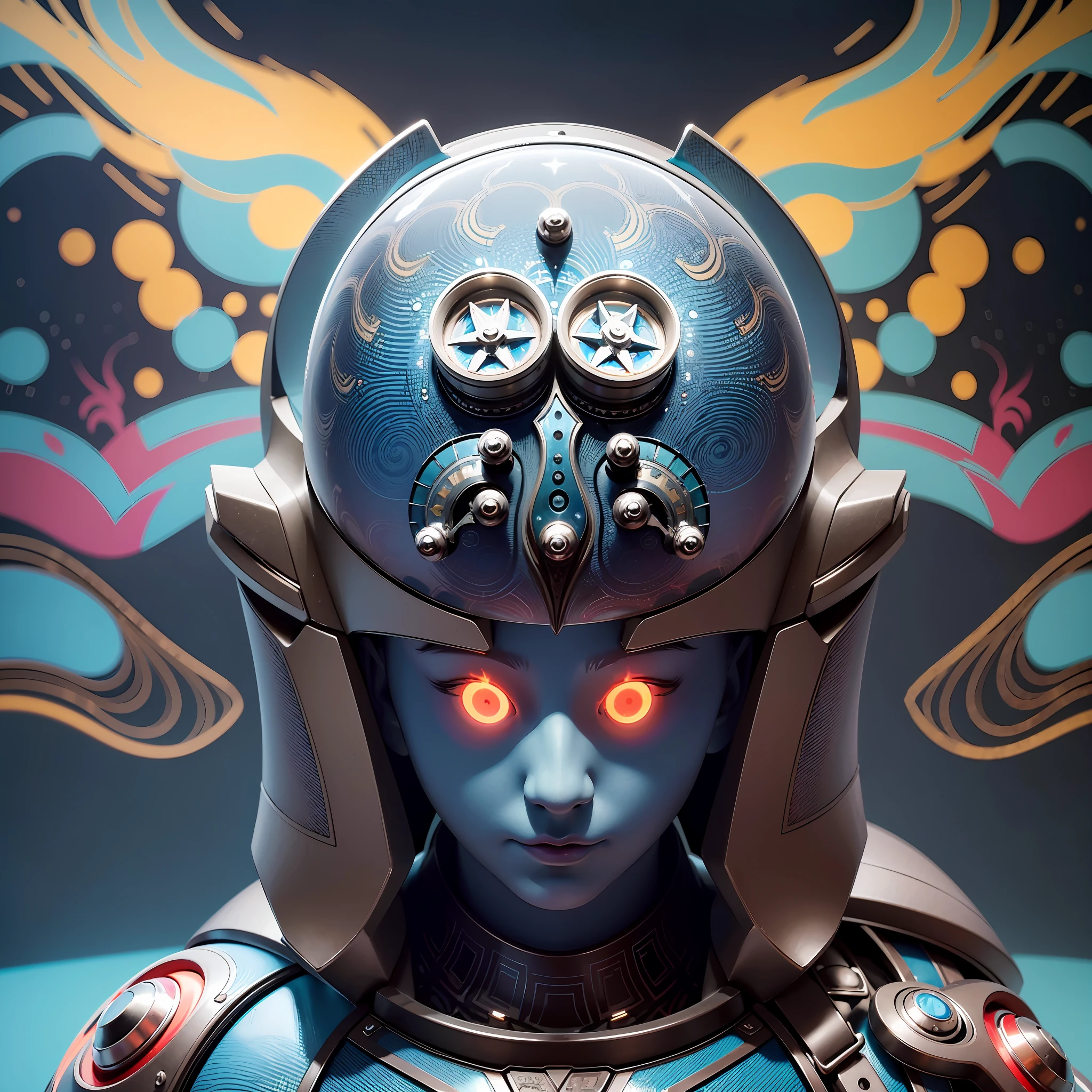 (DMT aura of kittybot shaman with a transparent helmet with a brain sticking out: 1.4), (metal wings: 1.2), (hyperloop car-flask mask: 1.2), (kawaii cyberpop fractal art: 1.6), (Tobias Gremmler fluid and dynamic forms art style: 1.6), (organic-geometric blend: 1.6), (shaman head reflects the mood and mind in surrealistic shapes: 1.2), (mask creates motion and warping in the light: 1.3), (ultra high resolution: 1.4), (ray tracing lighting: 1.4), (subsurface scattering skin: 1.2), (particle effects: 1.4), (depth of field: 1.4), (geometric-dotist abstraction: 1.6), (generative fluid fractal algorithm: 1.6).