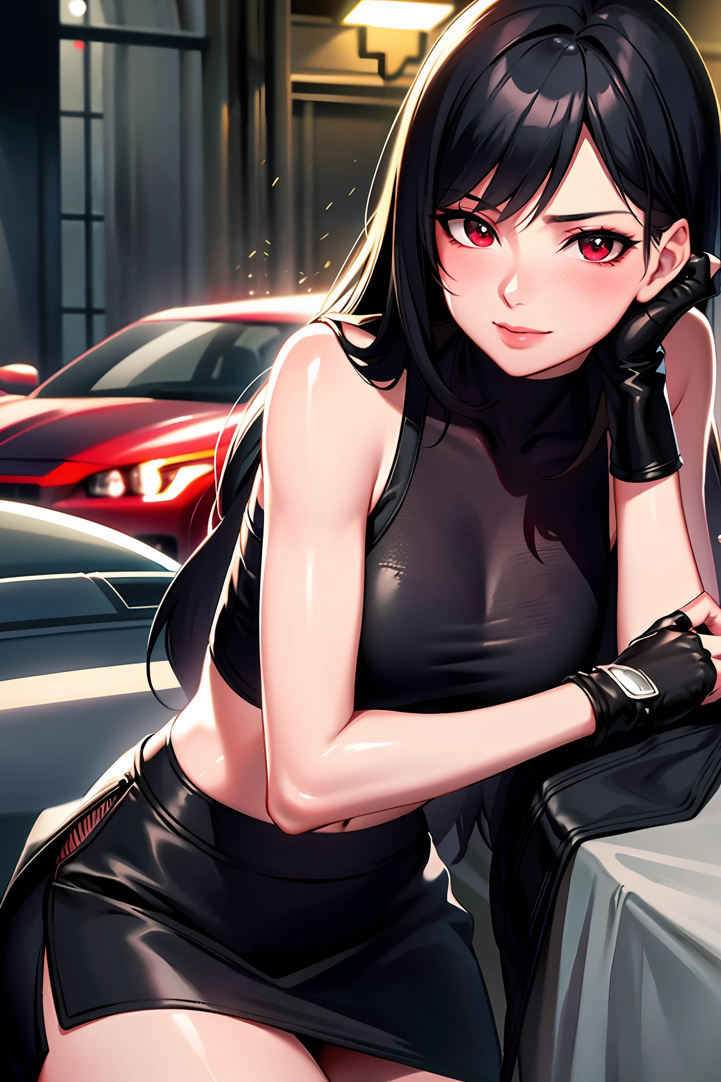 And
Erika_D32
Create
Prompts
Copy prompts
(8k, best quality, masterpiece: 1.2), (realistic, photo-realistic: 1.37), ultra-detailed, 1 girl, cute, solo, (tifa lockhart), (small breasts), (beautiful detailed eyes), (smile: 1.2), (mouth closed), erotic pose, dance, neon lights, depth of field, intense dark shadows, sharp focus, cars, motorcycles, good composition, bright green light, Final Fantasy, dating, (blush nose), single elbow, ankle boots, black hair, black skirt, black thighs, red boots, elbow gloves, elbow pads, fingerless gloves, stretched shirt, sports bra, (black skirt suspended), thighs, white tank top, full body, headrest, lips, beautiful face, long hair of low tie, (red_eyes), yellow flowers, (night: 1.3), intricate, bokeh, cinematic lighting, (Tetsuya Nomura)
