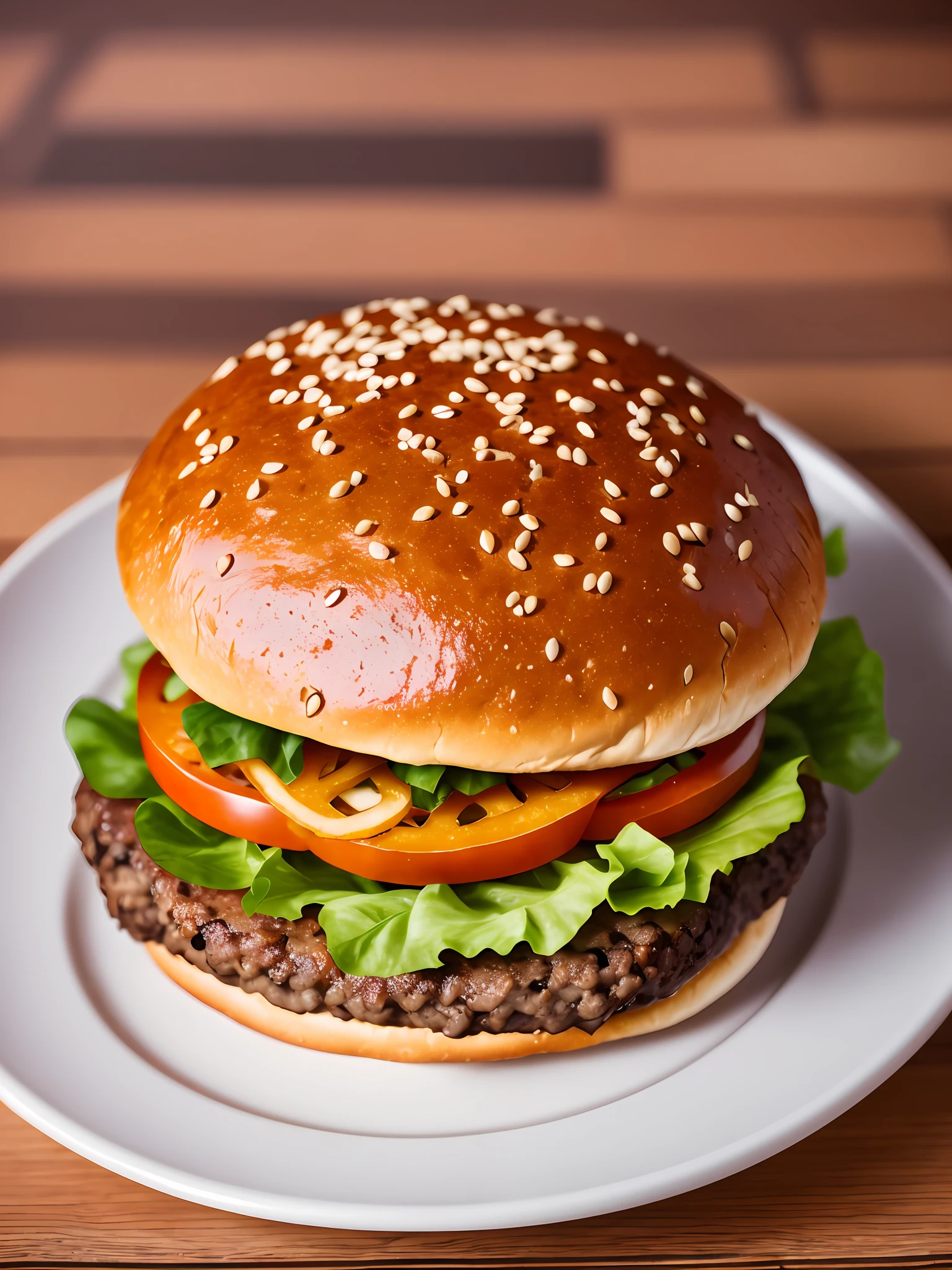 delicious hamburger, studio lighting, bricks in backgound, food photography, perfect shading, shot on Canon EOS R, ISO 100, Dennis Prescott style --auto --s2