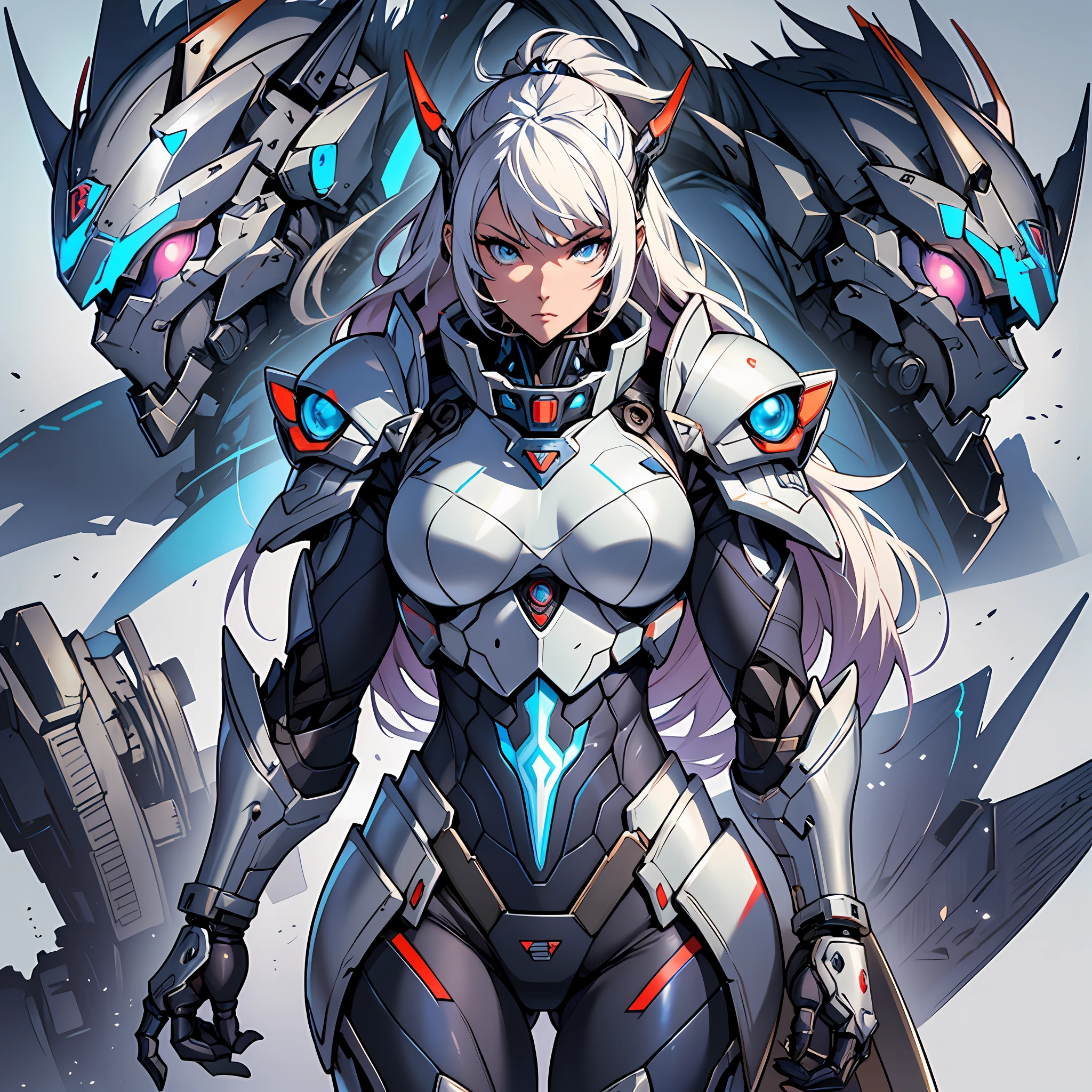 Close up portrait of a person in costume with a sword, cyber japan style armor, cyber japan armor, guyver style, girl in armor, monster hunter armor, full body mecha suit, perfect anime cyborg woman, cyborg noble woman, mecha cyber armor girl, detailed full body concept, female armor, anime character. Full Body Art --auto --s2