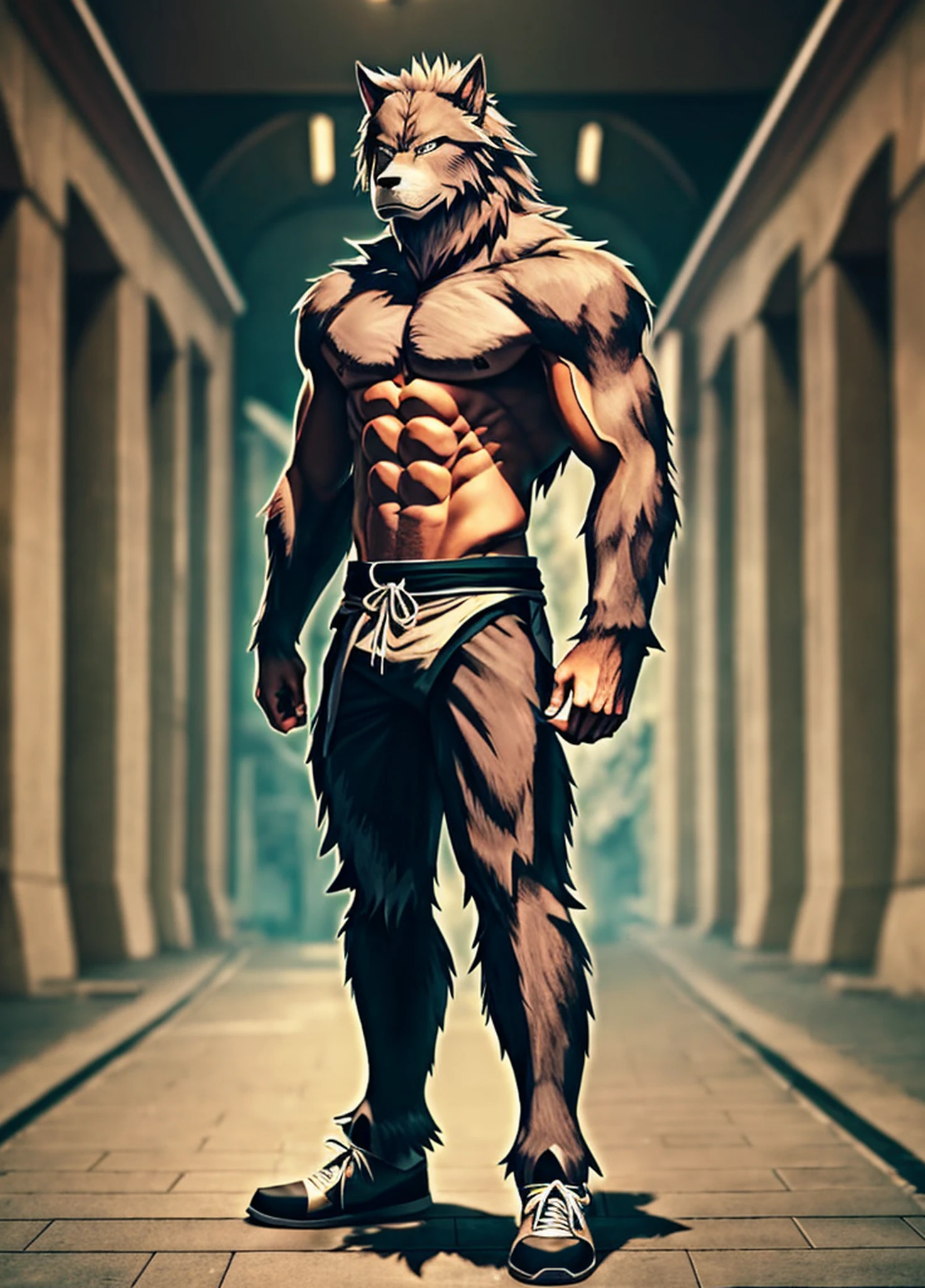 (photography, 364k, super detail, accurate, best quality, high quality), sasuke werewolf, male, front, full body, realistic, film grain, high atmosphere, 1080P