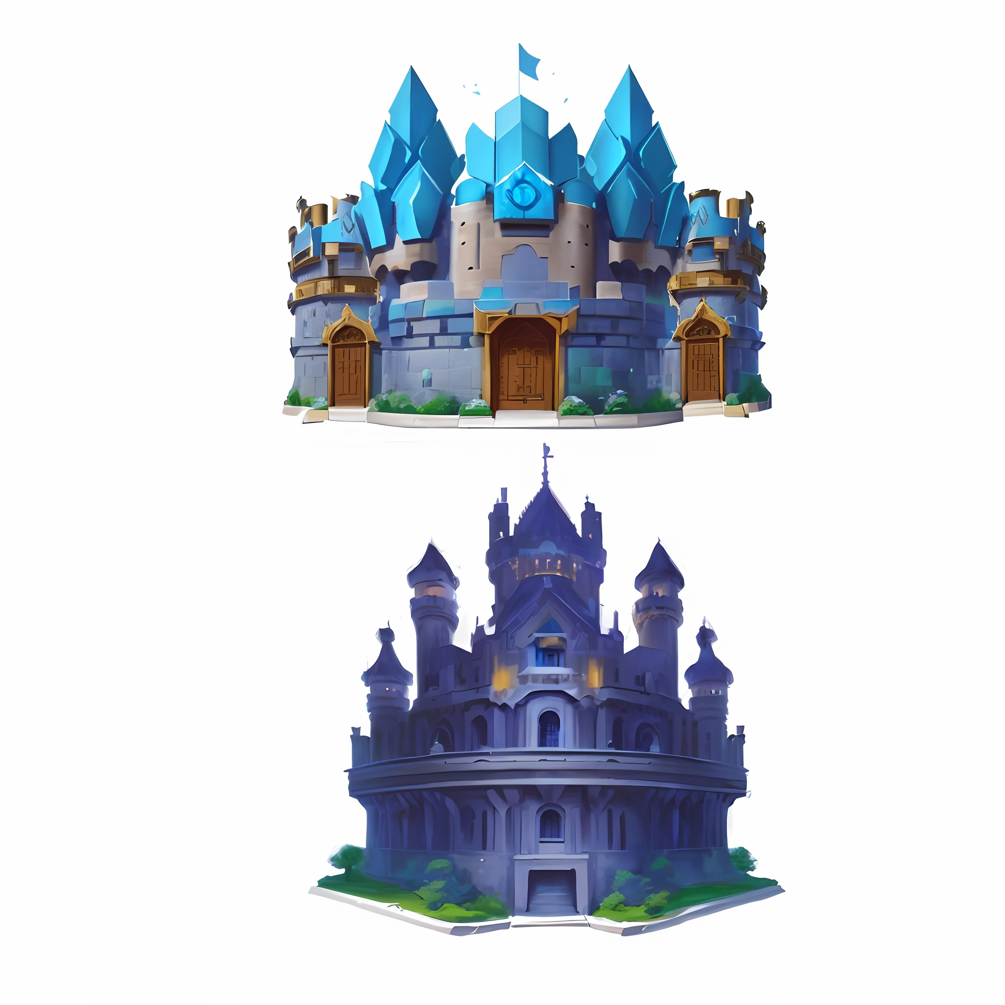 a close up of a castle with a clock on top of it, castles and temple details, fantasy castle, high fantasy castle, fantasy building, gigantic castle, castle setting, flying cloud castle, custom modern castle, futuristic castle, castles, castle background, epic castle, fantasy architecture, castle town, concept arts, video game assets, light kingdom backdrop --auto --s2