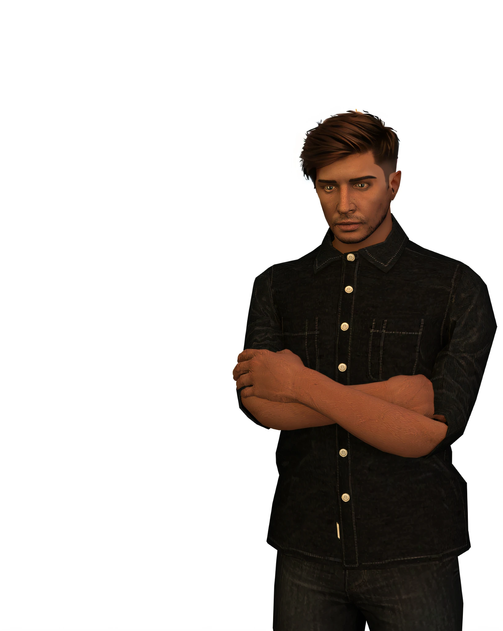brown hair, male haircut