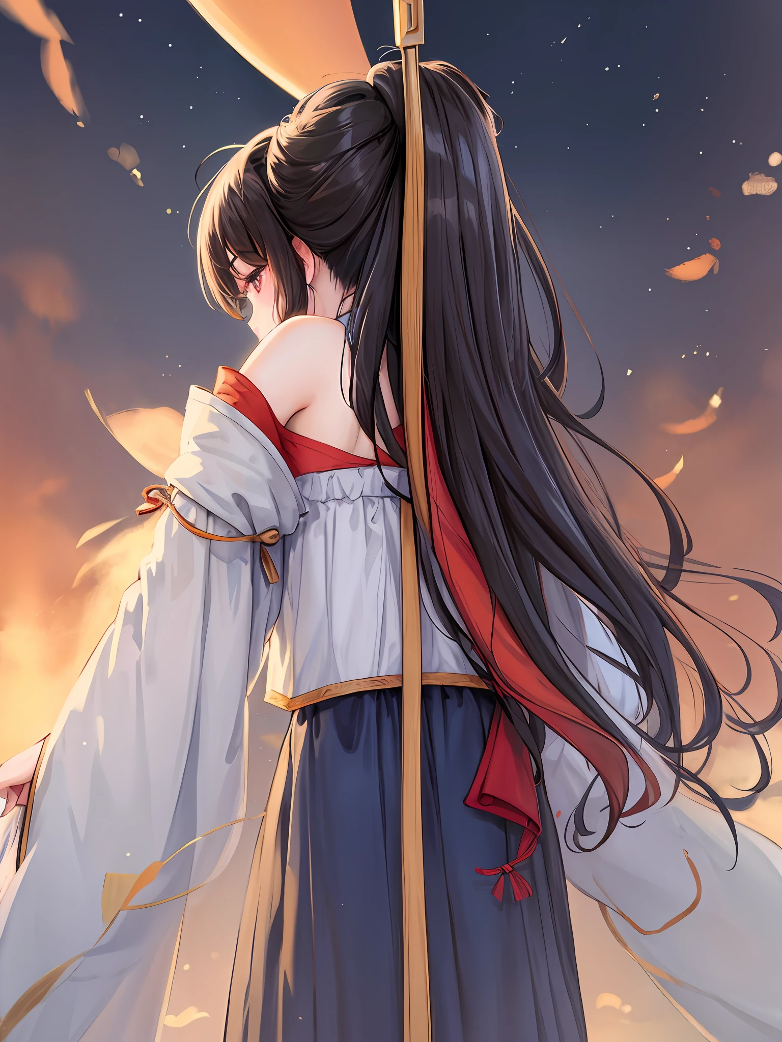 ru_qun,best_quality,head,original_outfit,hanfu,clear details,masterpiece, best_quality, clear details,1girl,all four,on stomach,from back,cowboy shot,