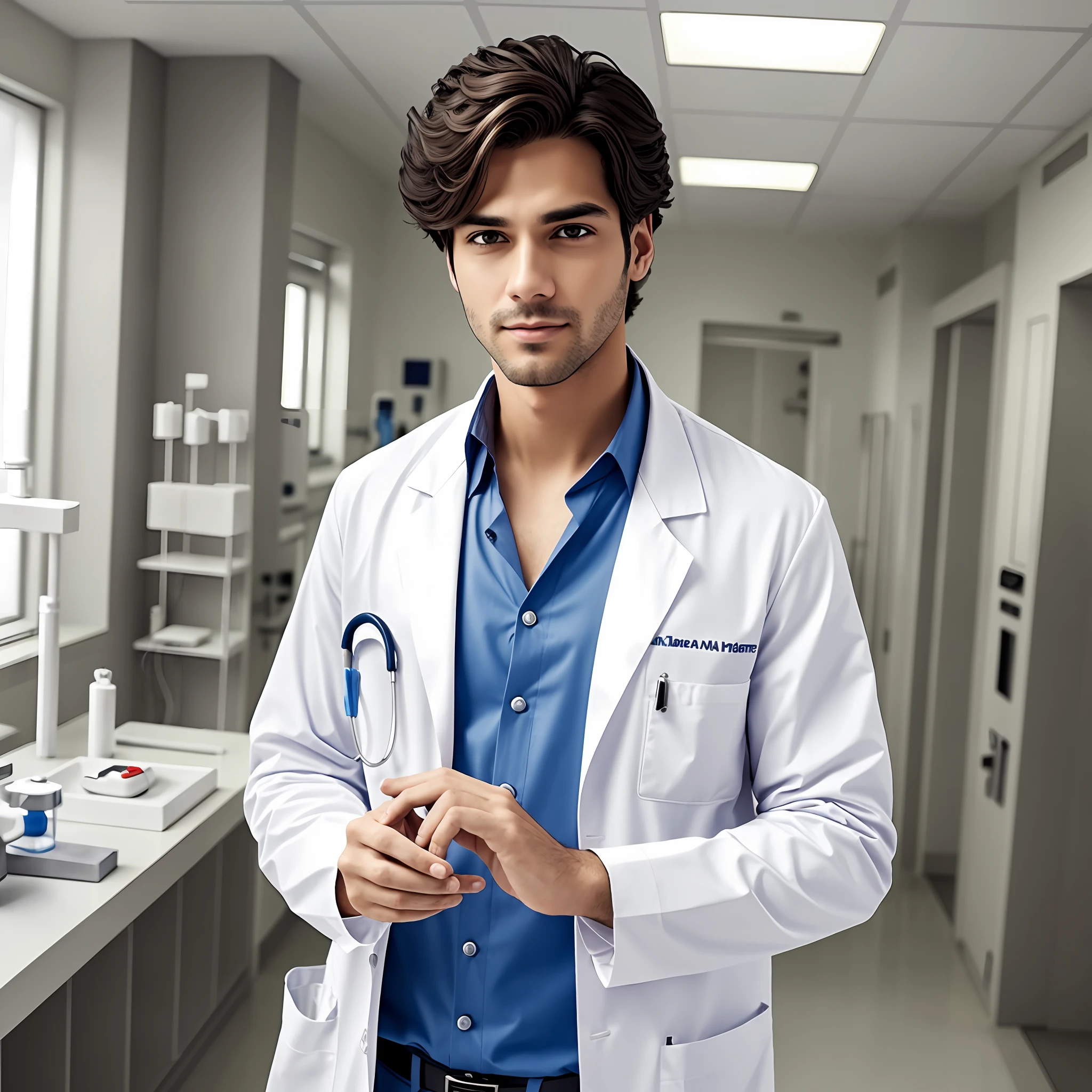 I want a man in a lab coat in the hospital --auto --s2