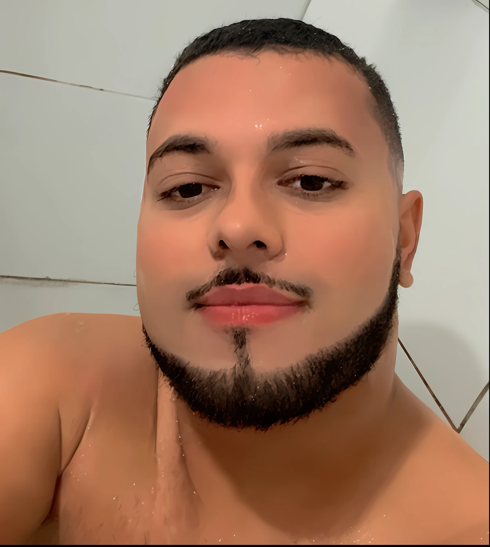 There is a man with a beard and pink lipstick, Caio Santos, Neck Beard, no beard, 2 7 years, sexy face, small beard, profile picture, clean shaved, taken in early 2020, 2 3 years, Ronaldo Nazario, about 1 9 years, 2 2 years, 2 9 years Egyptian