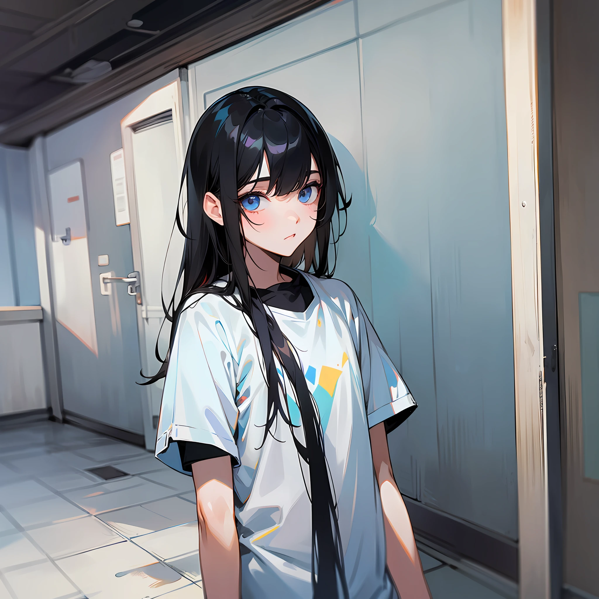 BOY black hair straight hair adolescent white skin --auto --s2