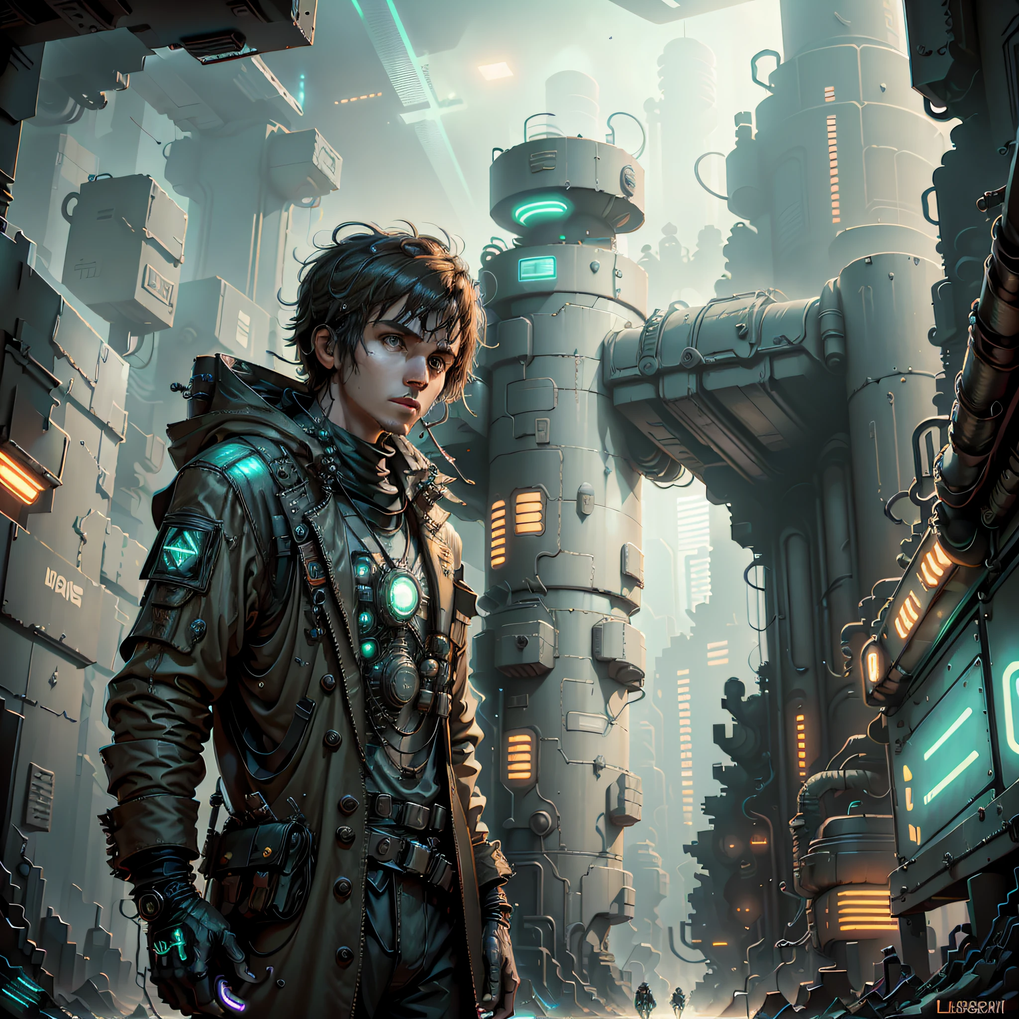 Liam found himself in a futuristic environment, as if he had been transported to a dystopian world straight out of the pages of a science fiction book. The landscape was illuminated by neon lights, which cast a strange and mysterious glow over everything they touched. --auto --s2
