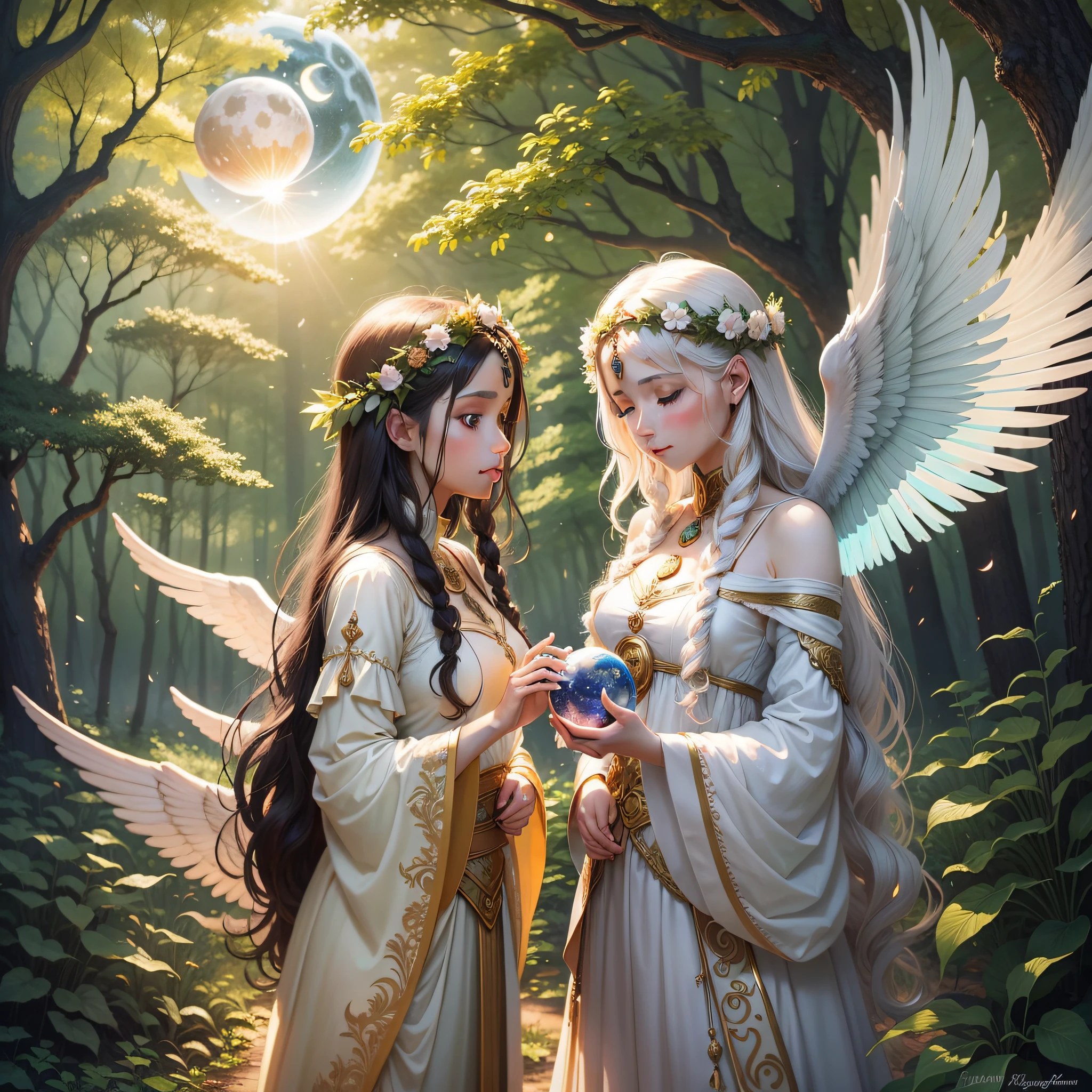 Sun and Moon, Beautiful Fantasy Art, Angels and Fairies, Friends in the Forest, Celebration, Astrology, Visions, Wonder Art