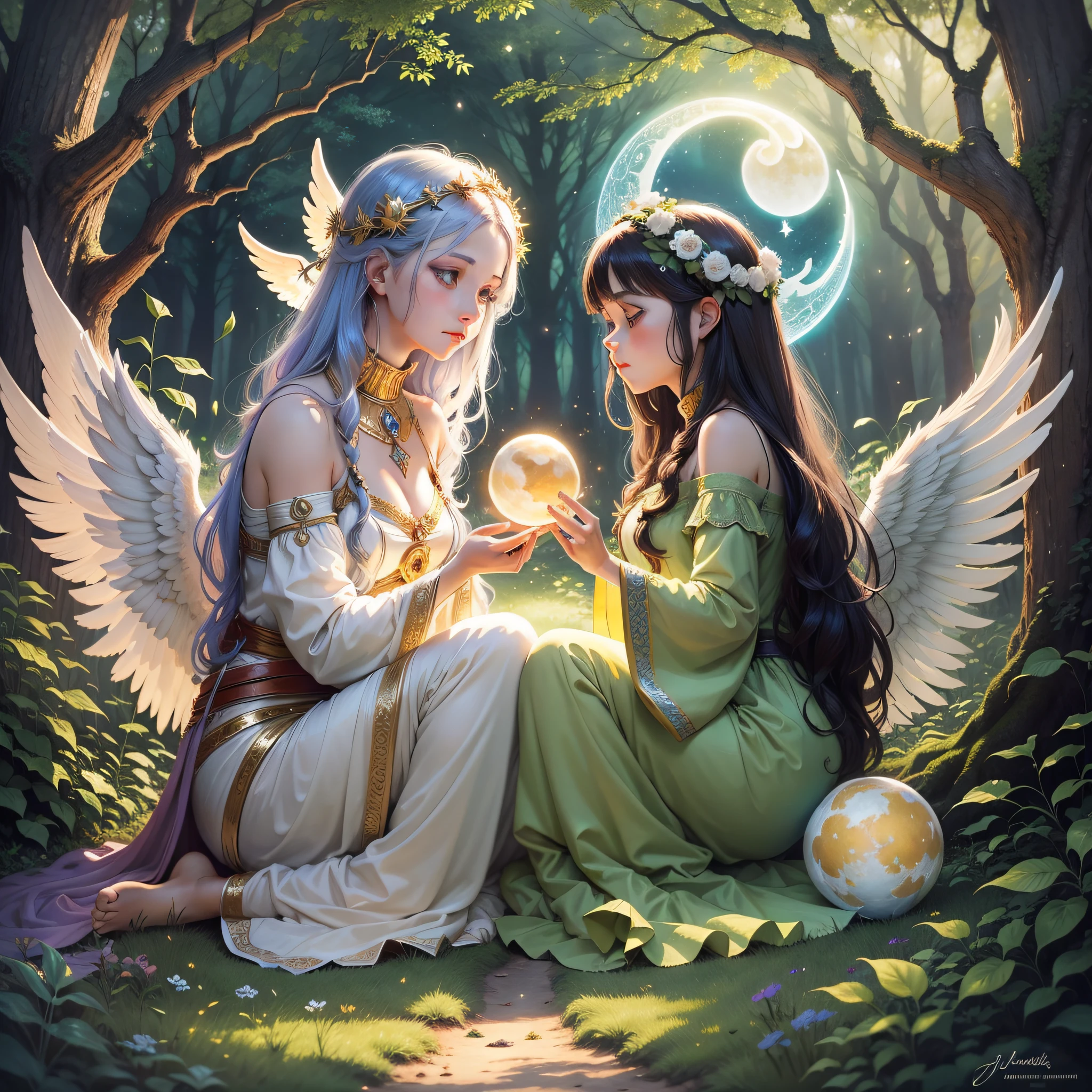 Sun and Moon, Beautiful Fantasy Art, Angels and Fairies, Friends in the Forest, Celebration, Astrology, Visions, Wonder Art