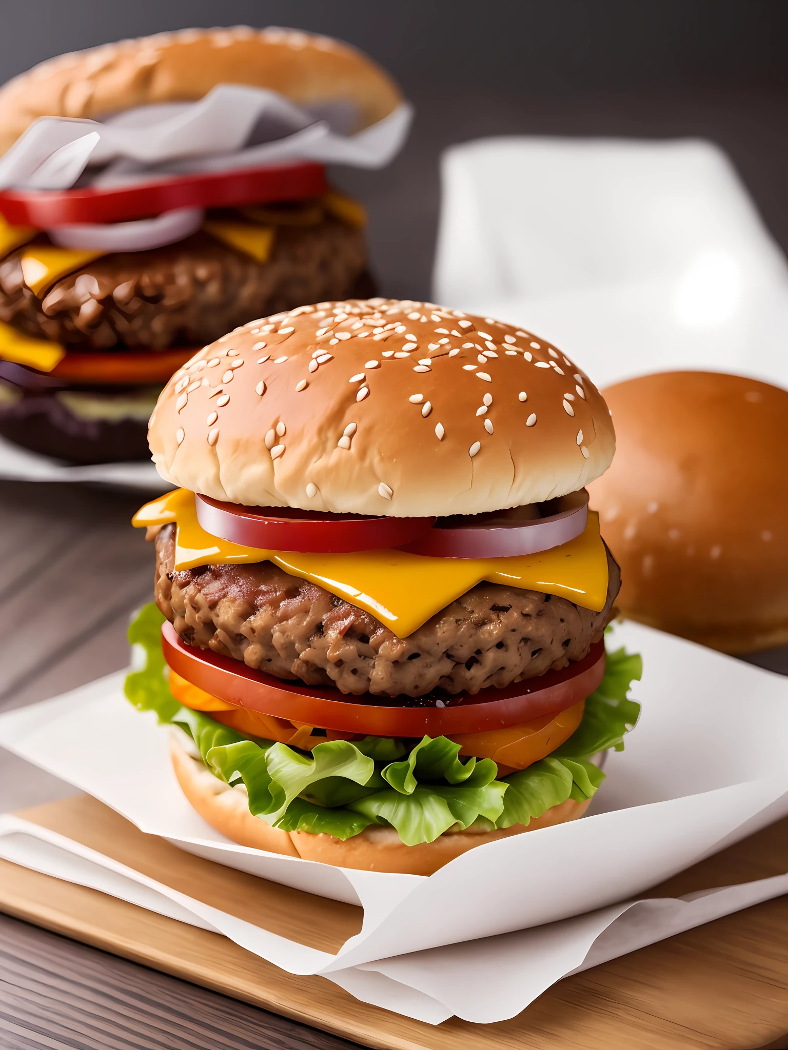 8k photograph of a delicious hamburger, trending online, ultra dramatic and bold, looks delicious, just a hamburger shot in studio, professional photograph, polished and edited, beautiful, a simple and basic hamburger showcased perfectly, maximum depth created with lighting effects, the perfect shot of a hamburger, perfect for an ad, studio shot, perfect culinary photography --auto --s2