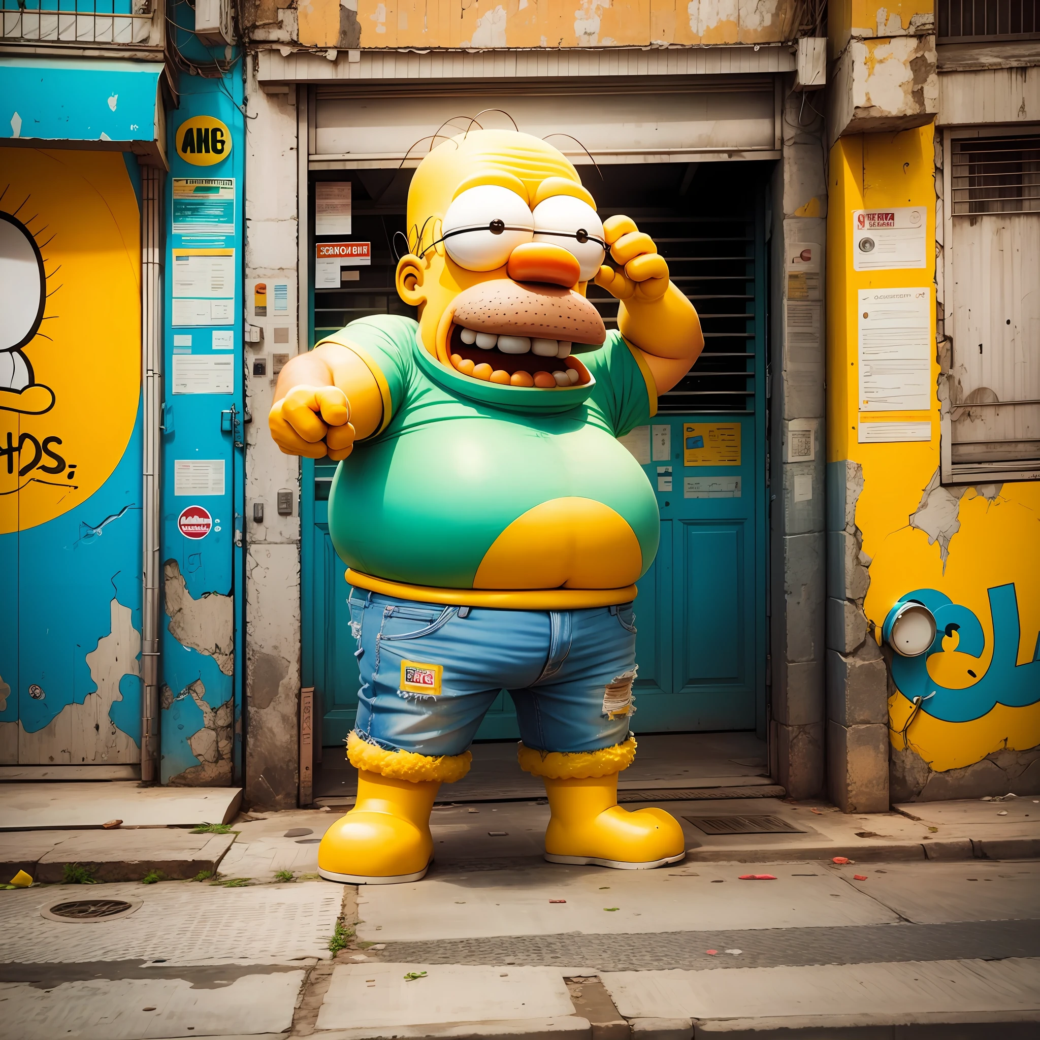 Homer Simpsons strolling in Goiânia-Brazil --auto --s2