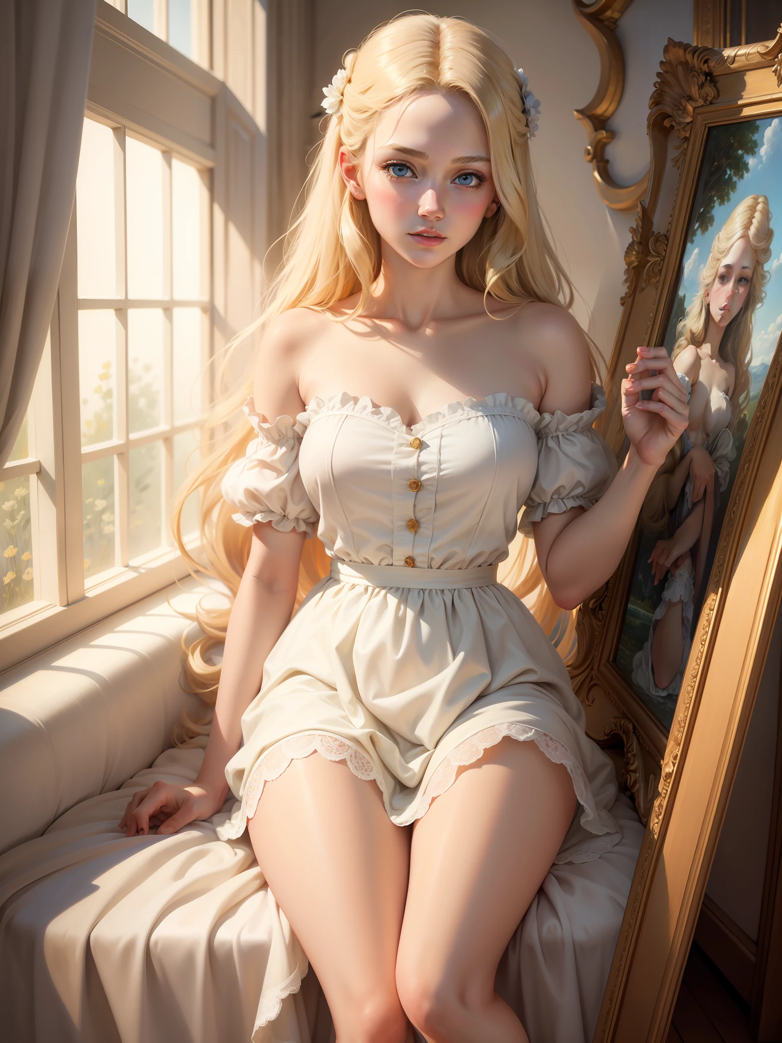masterpiece, best quality, an extremely delicate and beautiful girl,an extremely delicate and beautiful, world masterpiece theater, ultra-detailed, highly detailed, best quality, blonde hair, highres, extremely detailed,1girl, best quality, illustration, looking at viewer, impasto, canvas, oil painting, realistic, realist ,real,