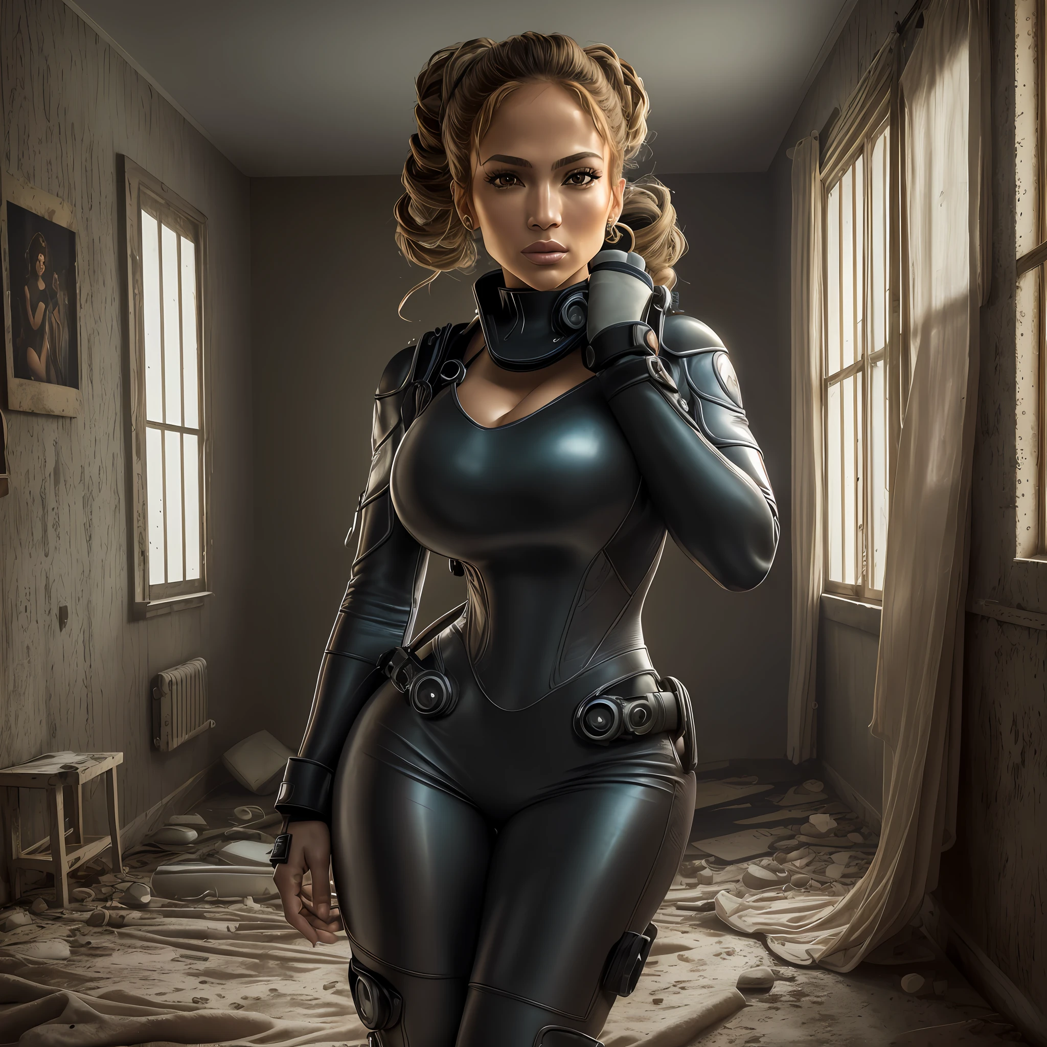 photo of Jennifer Lopez, RAW, beautiful woman hair updo upsweep, (dimly lit bed room), (in the abandoned house), ((scuba diving suits)), (huge breasts), (full body:1), sexy figure, (big boobs:1), (big ass:1), (masterpiece) (perfect proportion)(realistic photo)(best quality) (detailed) (8k) (HDR) (wallpaper) (cinematic lighting) (sharp focus) (intricate) --auto --s2