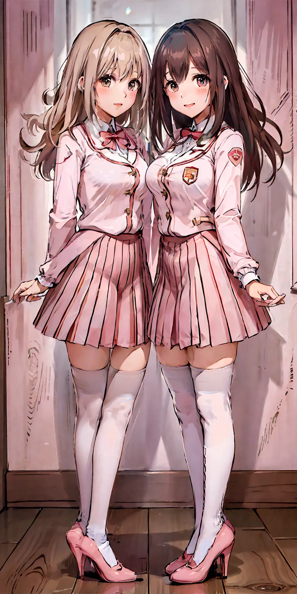 White thigh highs, white socks, matching socks