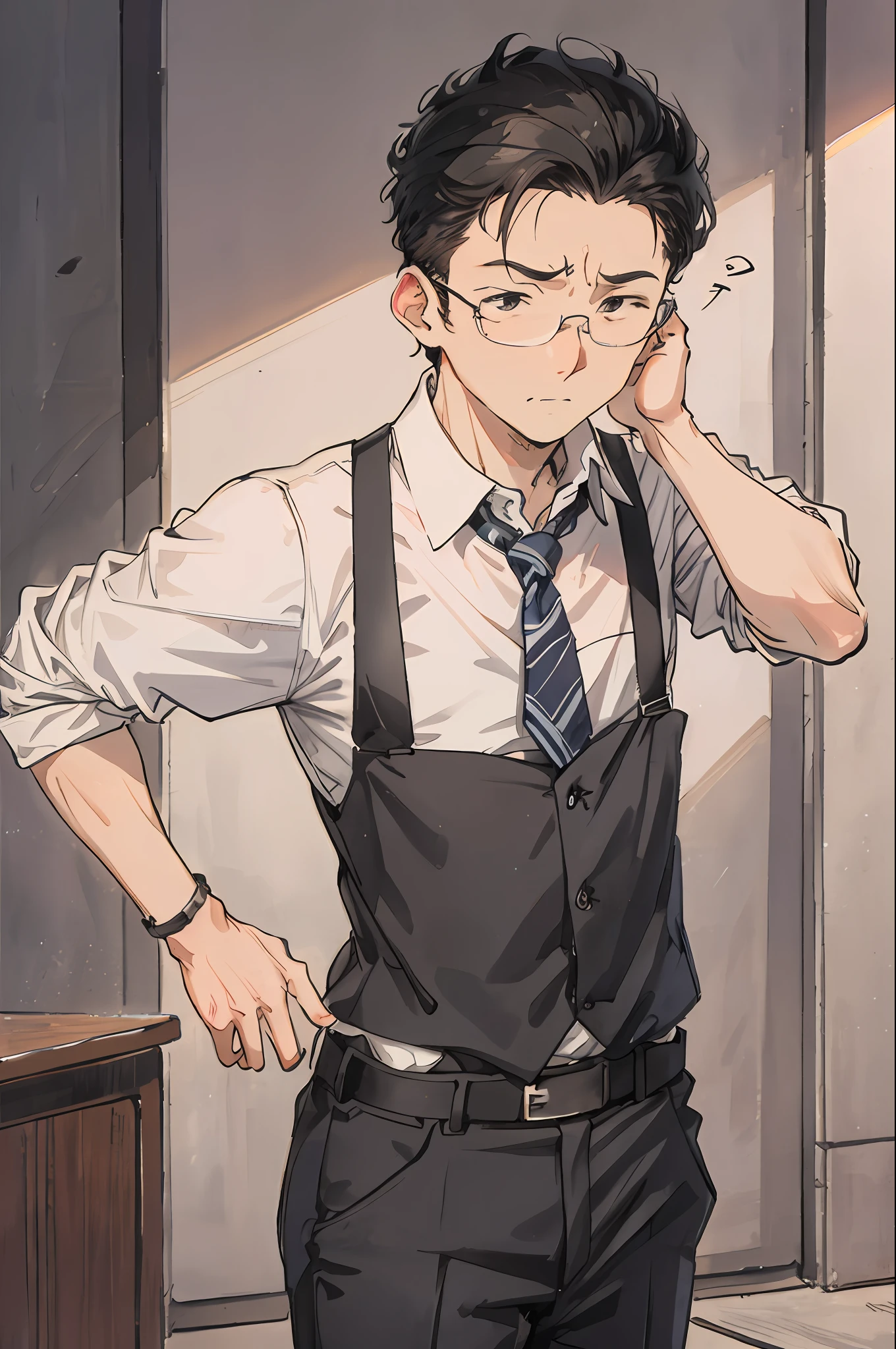 A teacher man, shy