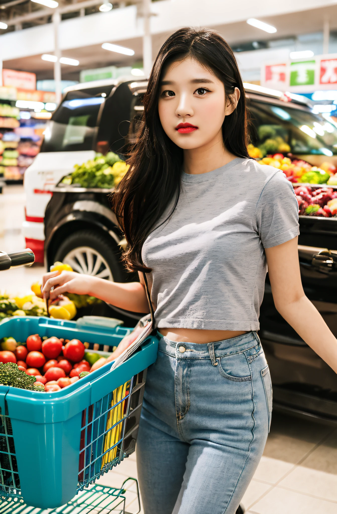 (1girl shopping:1.4) grocery store produce section fresh fruits veggies
wide angle 35mm cool blue farmer market walking pushing, gloss tile isle
Volumetric Lighting, Best Shadows, Shallow Depth of Field, photograph of Stunningly Beautiful Girl, Delicate Beautiful Attractive Face With Alluring Sharp Eyes, Eyebrows, (Highest Quality, Amazing Details:1.25), (Solo:1.3), Brilliant Colorful Paintings (shopping kart cart) film grain a7siii (holding purse) full body