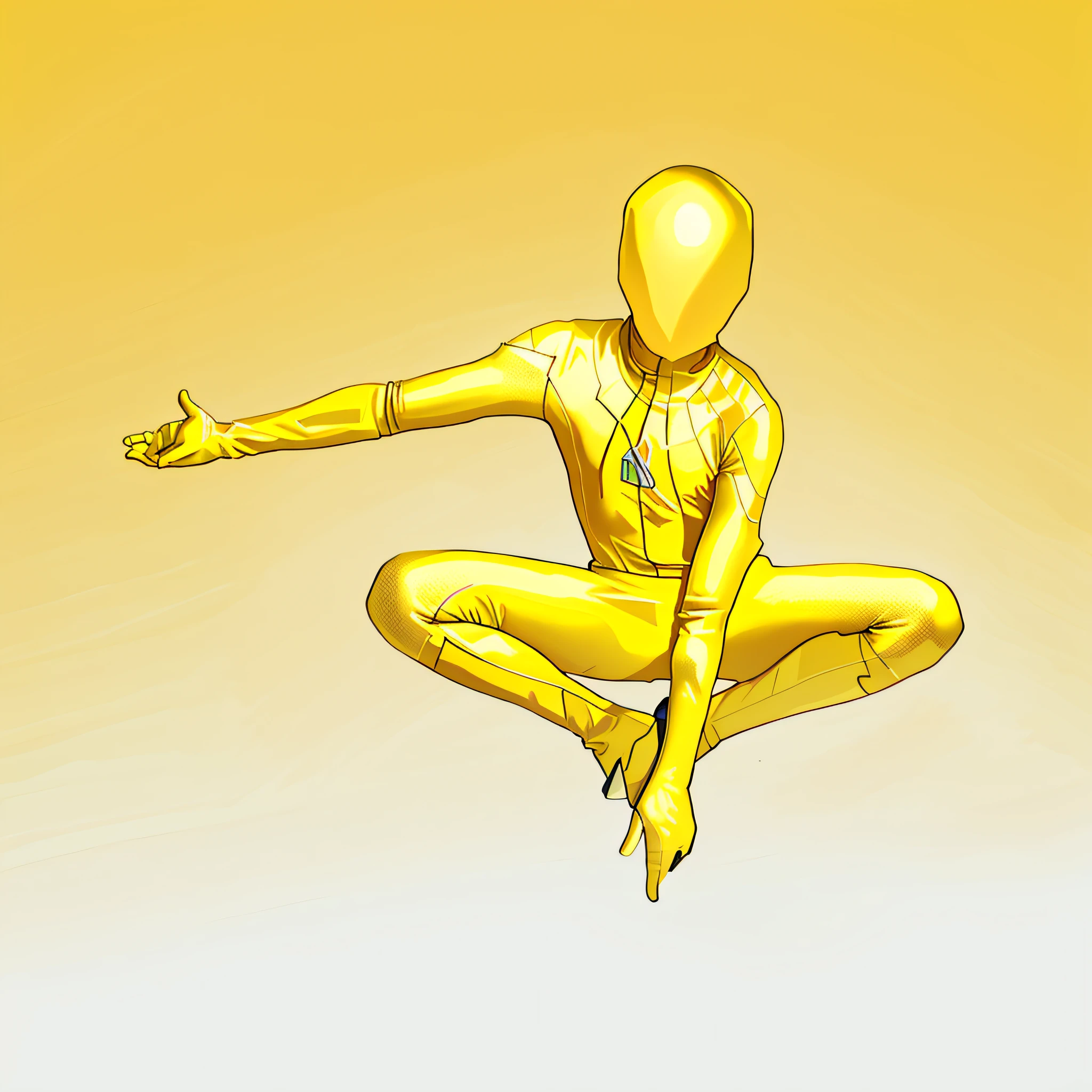 Man in yellow bodysuit, yellow body, zentai suit, full bodysuit, skin tight suit, lycra costume, tight full body suit, yellow skin, yellow jumpsuit, yellow bodysuit