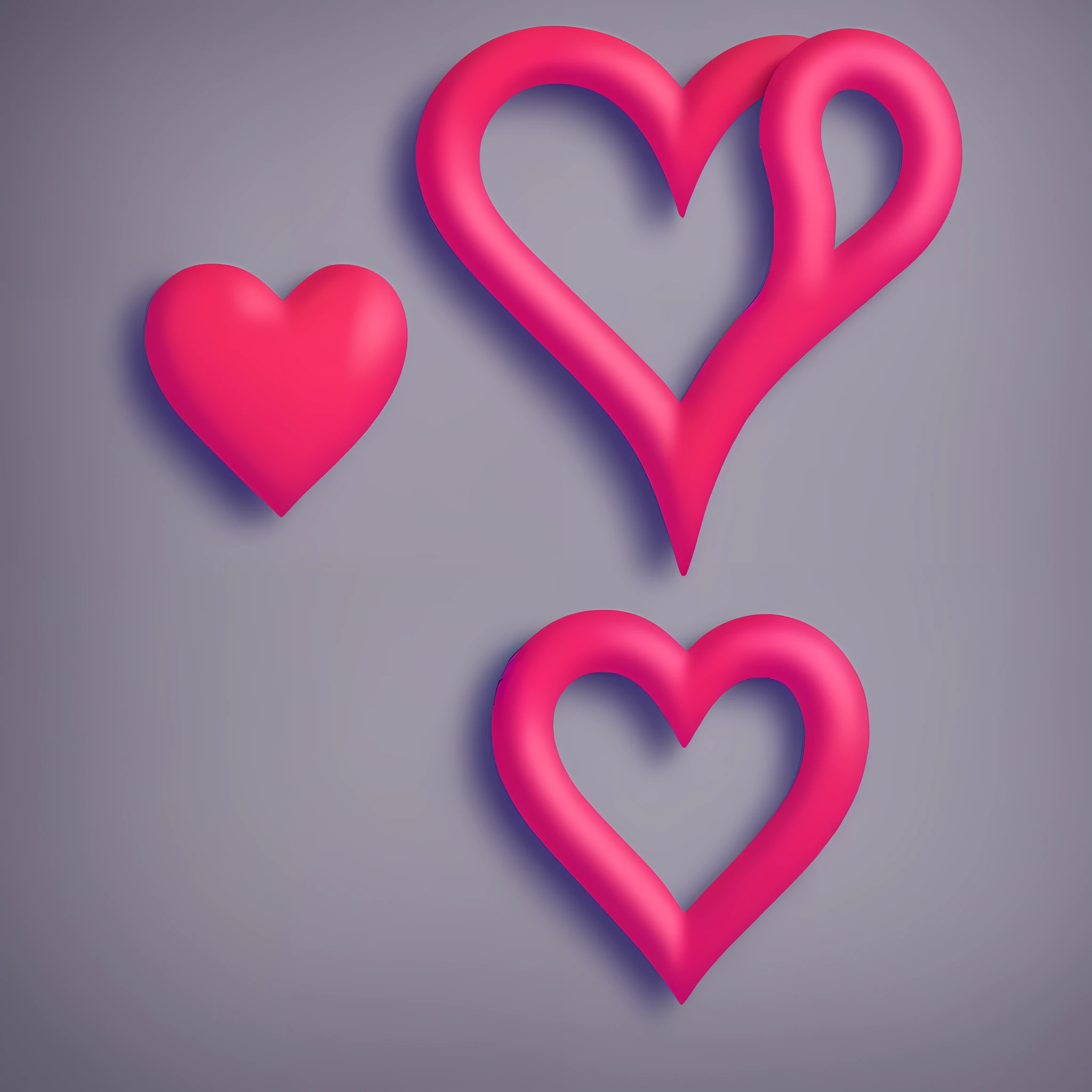A red heart color, neon