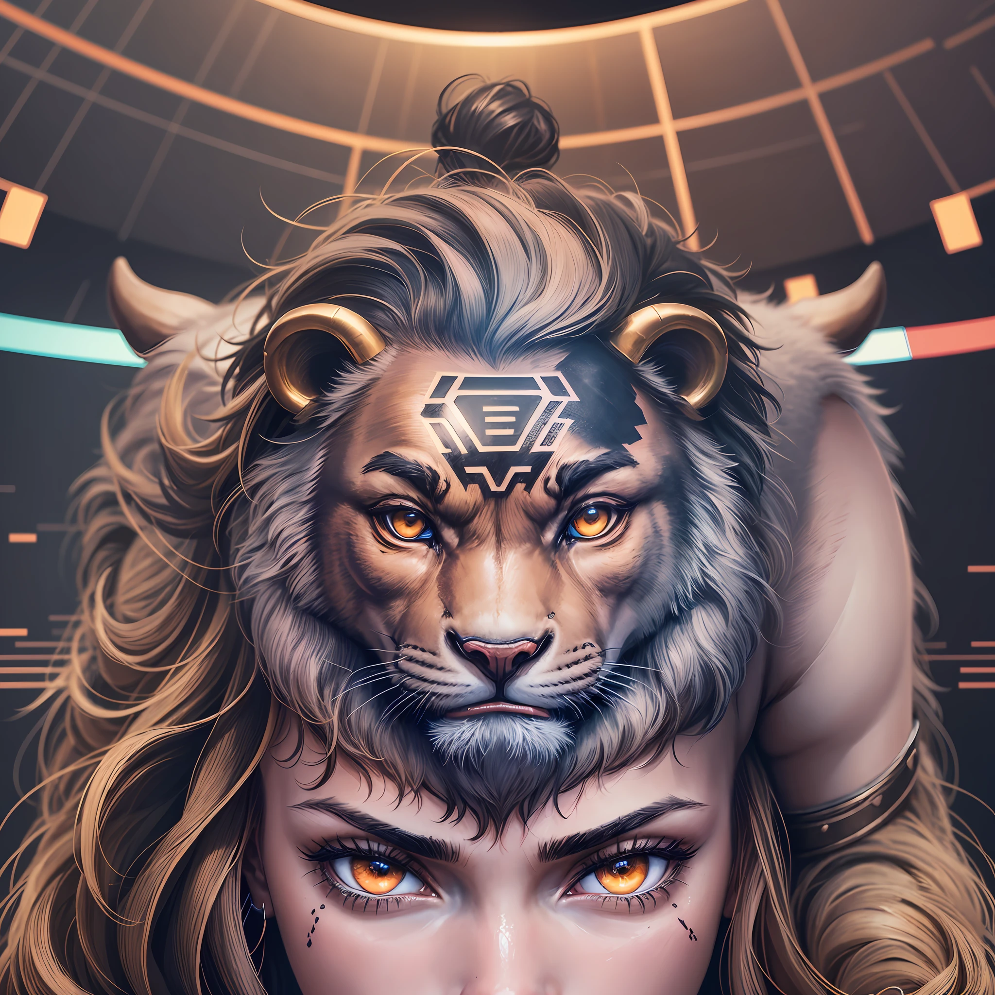 Bitcoin in the center + bull and bear tatto mode --auto --s2