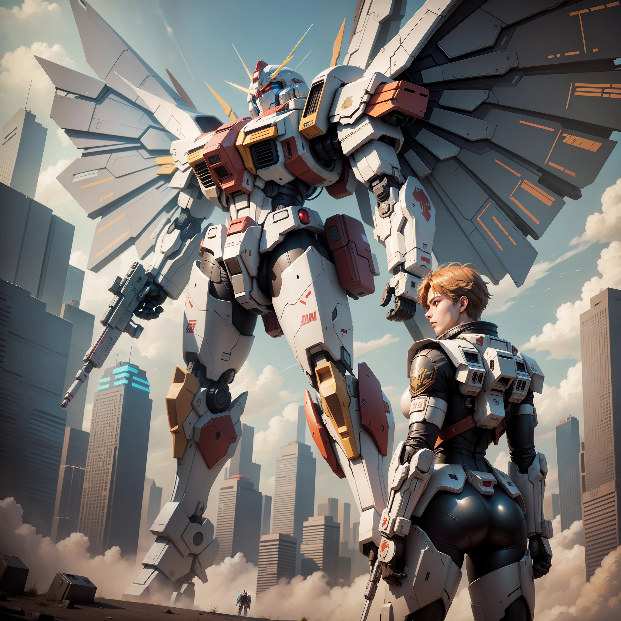 Wings of an Angel Giant Robot Sci-Fi Cyberpunk Future World Gundam Top Quality Masterpiece