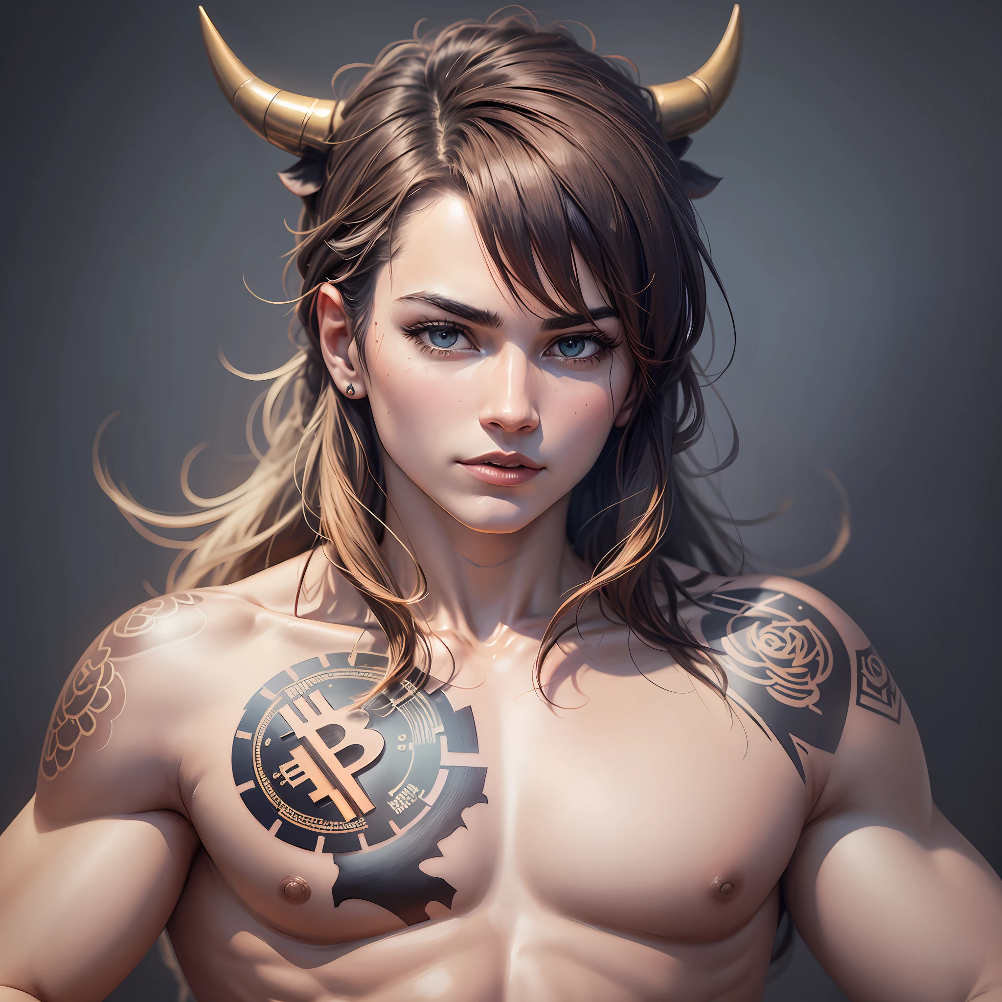 Bitcoin in the center + bull and bear tatto mode --auto --s2