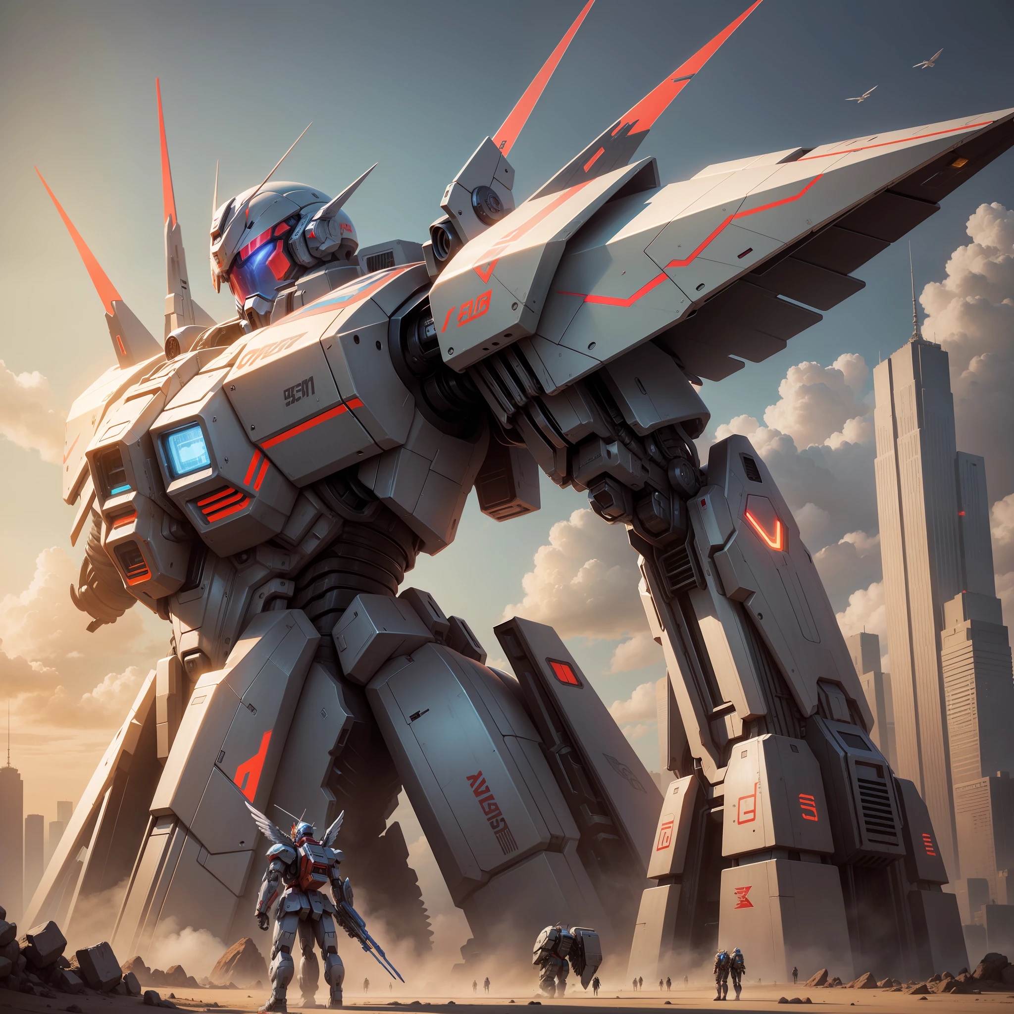 Wings of an Angel Giant Robot Sci-Fi Cyberpunk Future World Gundam Top Quality Masterpiece