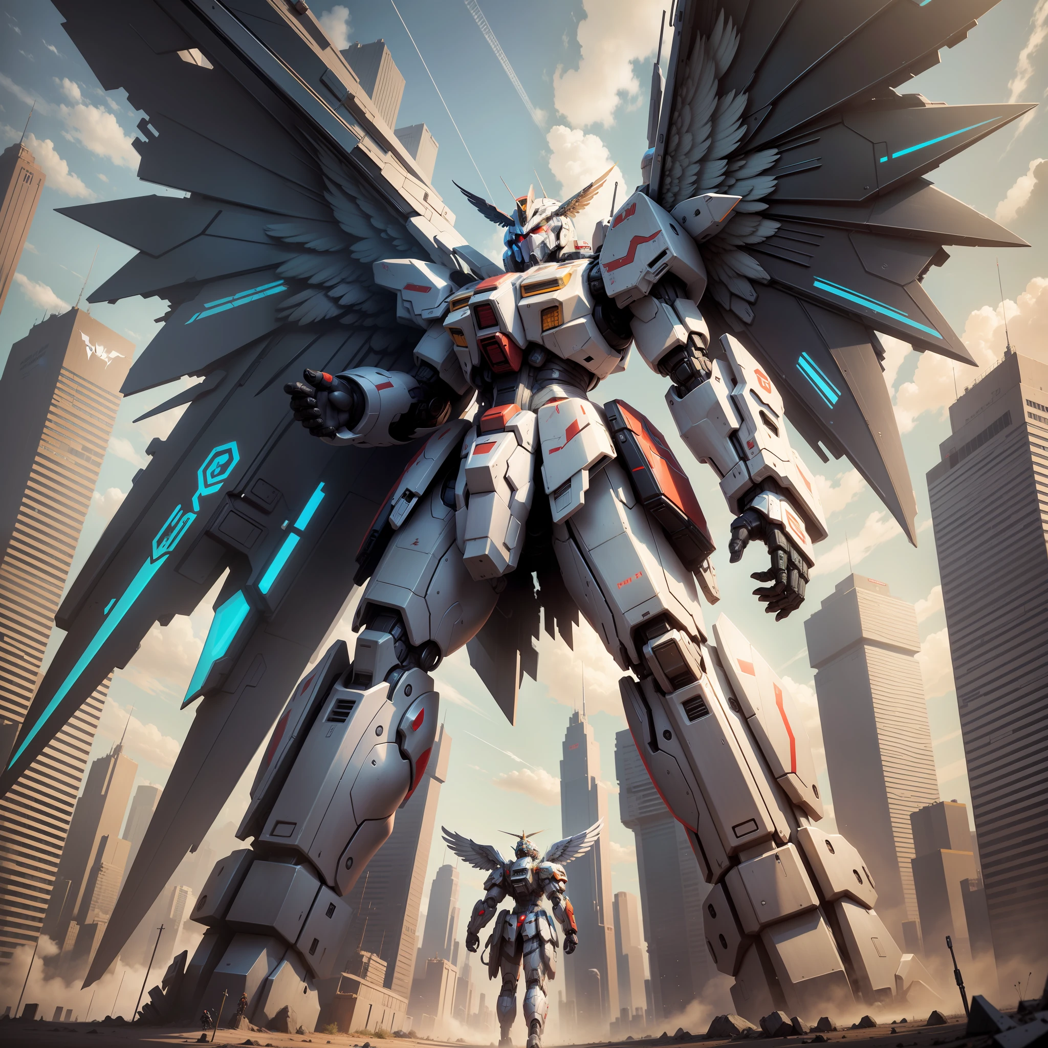 Wings of an Angel Giant Robot Sci-Fi Cyberpunk Future World Gundam Top Quality Masterpiece