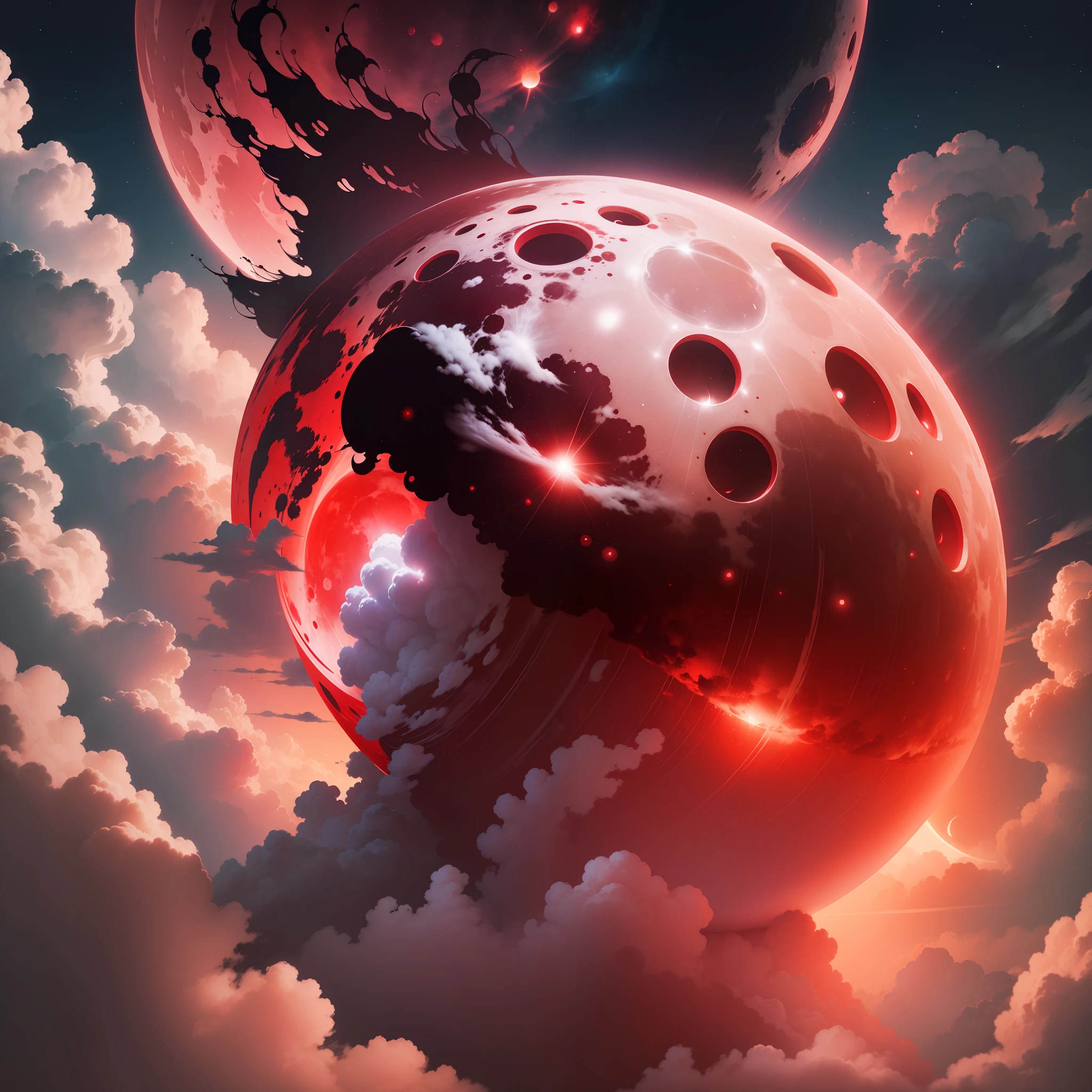 What would the gigantic moon look like red color