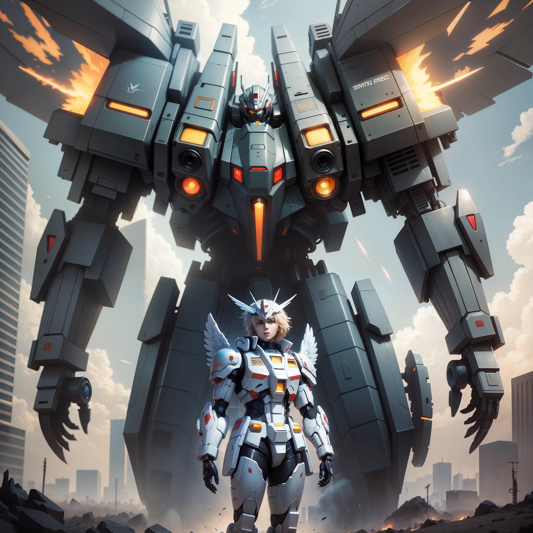 Wings of an Angel Giant Robot Sci-Fi Cyberpunk Future World Gundam Top Quality Masterpiece