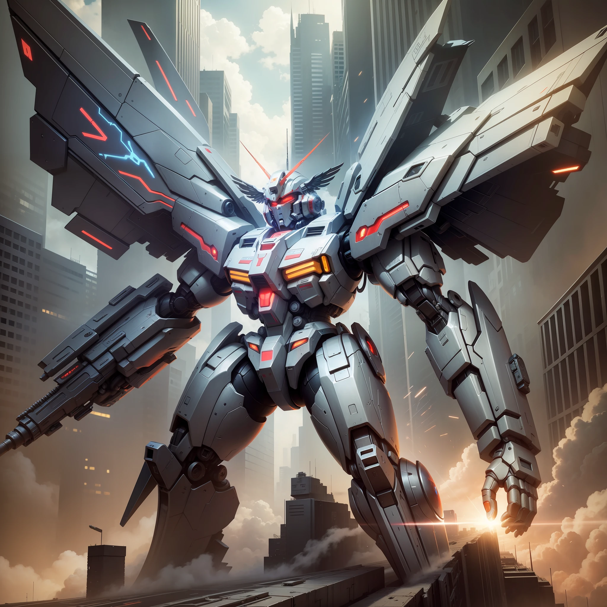 Wings of an Angel Giant Robot Sci-Fi Cyberpunk Future World Gundam Top Quality Masterpiece