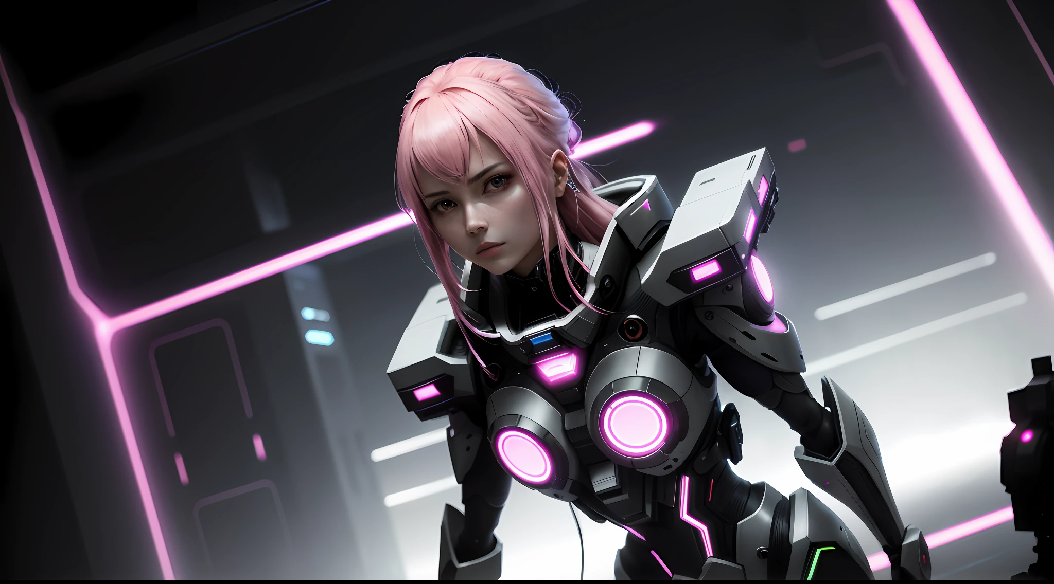 提示1:
Master in quality, absolute masterpiece, extremely detailed in high resolution, superb illustration, floating, elegant futuristic clothes, pink hair, high-tech equipment, futuristic environment, 3 different angles, long distance lens, bright light effects and bold colors.
提示2:
Futuristic and wonderful scene, with a lot of creativity, involving a woman in a sci-fi environment, with powerful technological equipment and many special effects with vibrant lights, shadows, color changes, elegant clothes, intense background, high detail resolution.
