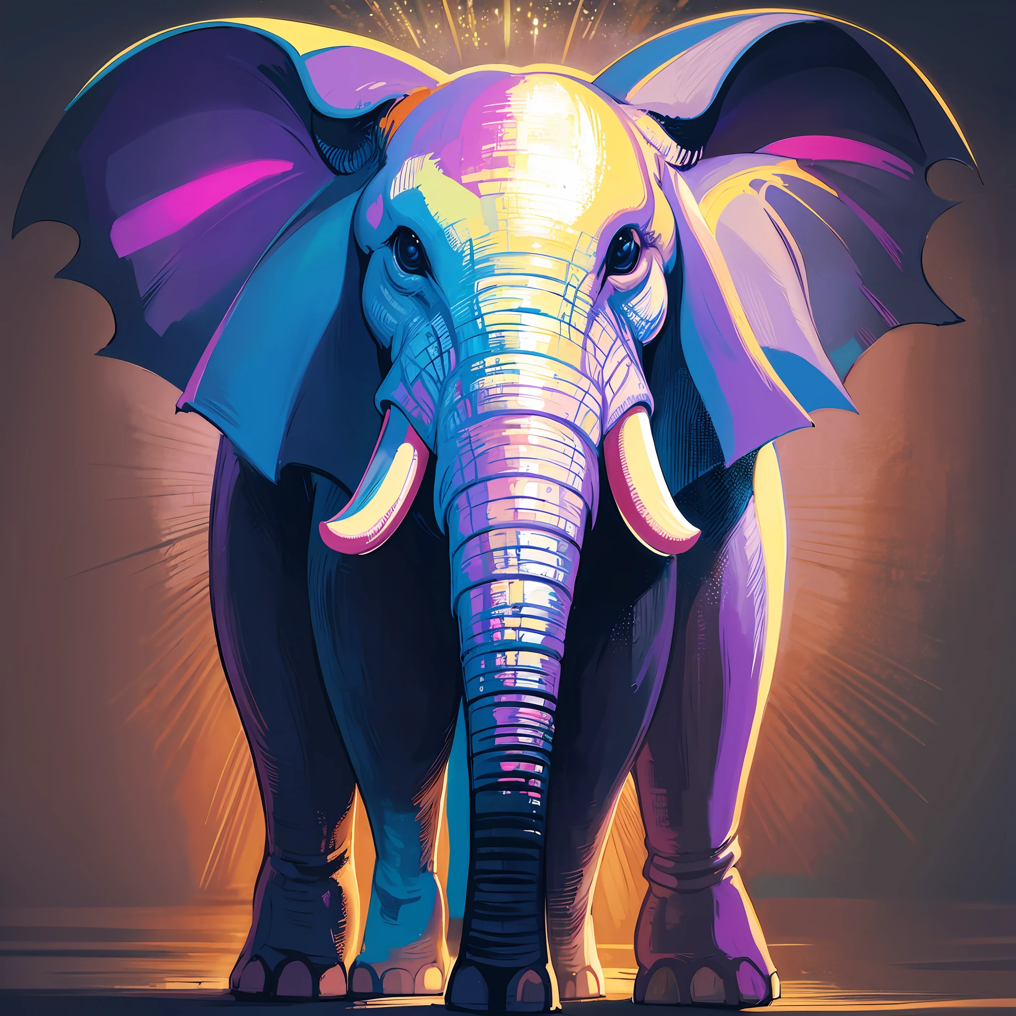 elephant, portrait, backlighting, abstract, painting, ethereal, liquid, abstract, masterpiece, highly detailed, best quality, highest quality, realistic lighting, hyperdetailed, hyperrealism, colors, colorful --auto --s2