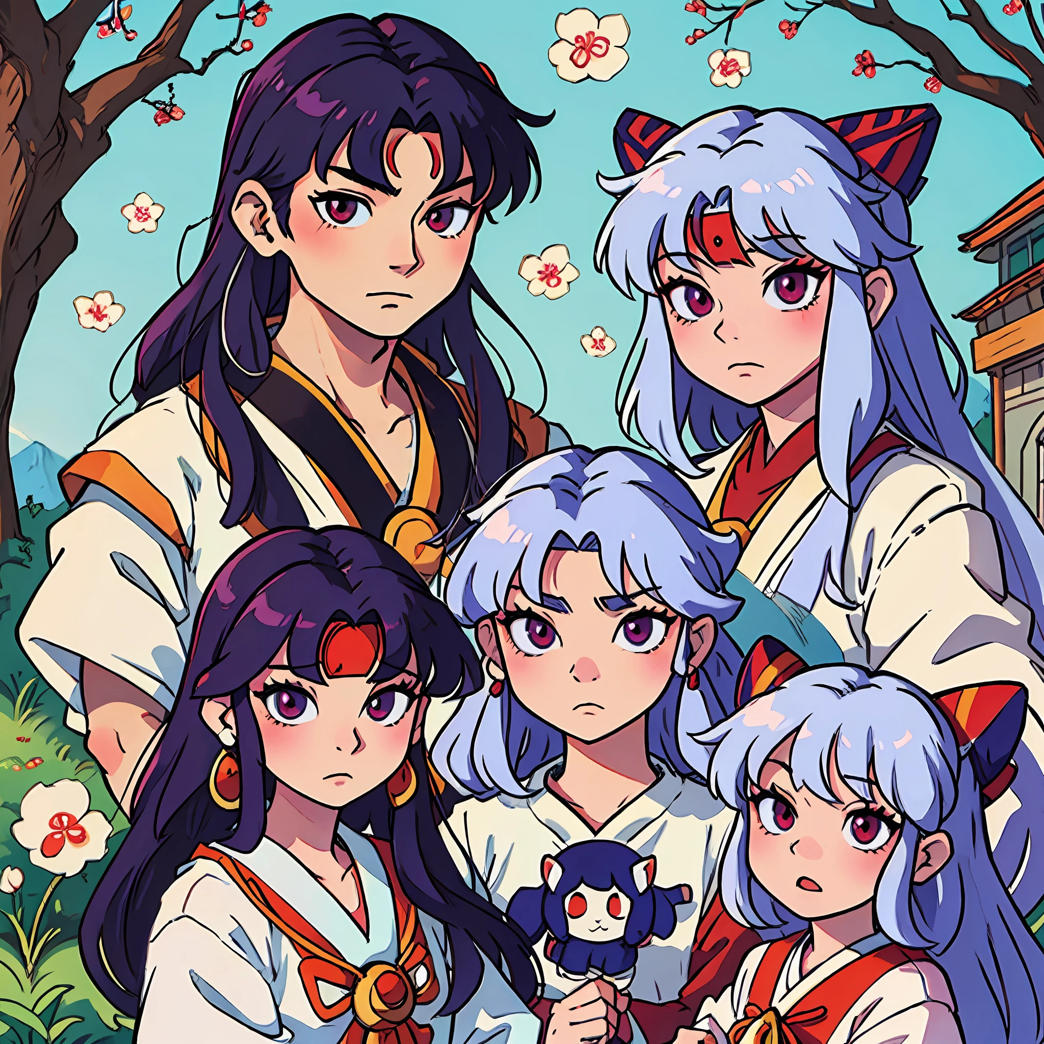 Sesshomaru Inuyasha Family Portrait cartoon manga --auto --s2