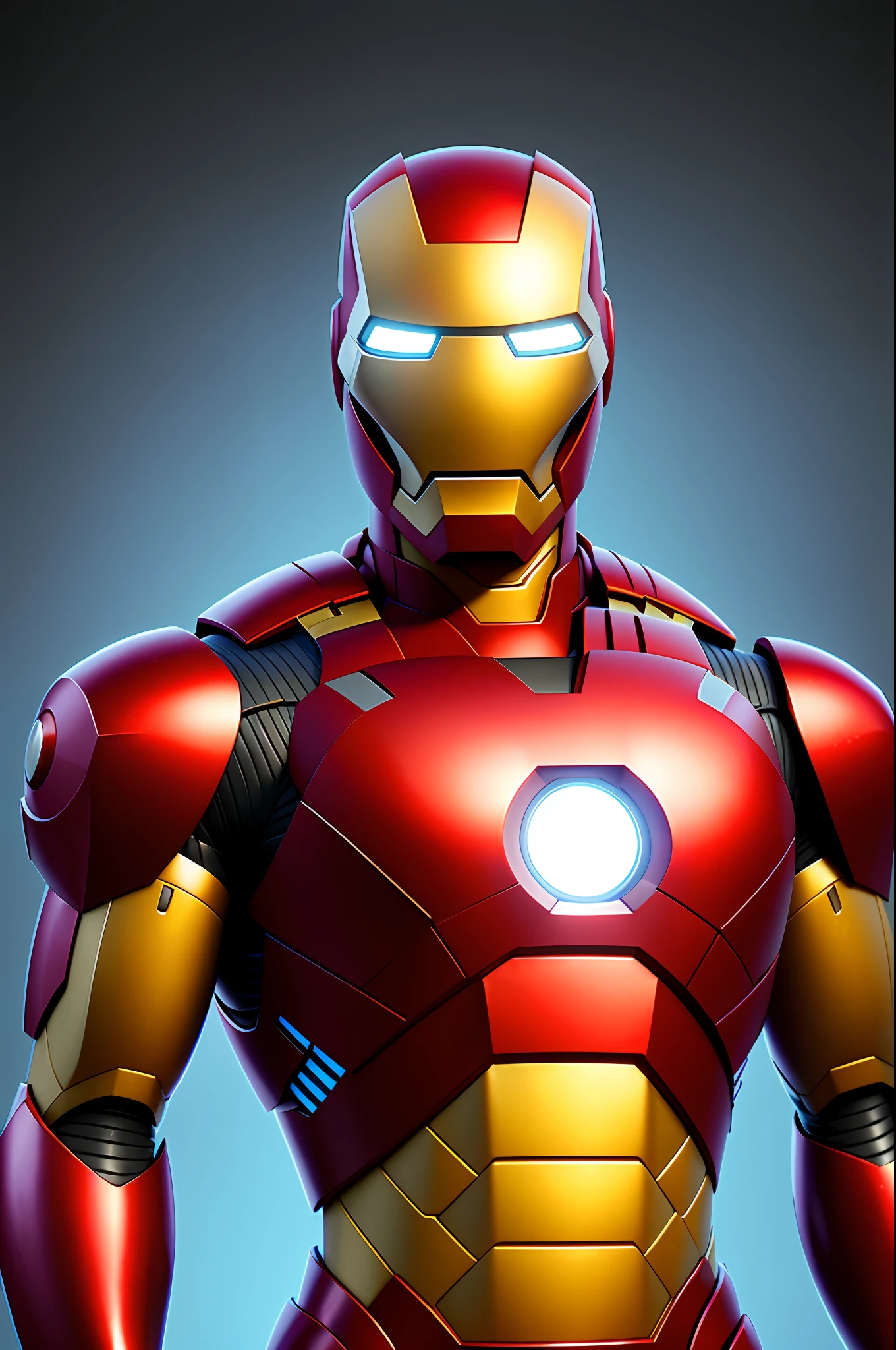 (Pixar style: 1.25) A waist-high portrait of Iron Man, smile, natural skin texture, 4K textures, HDR, intricate, highly detailed, sharp focus, cinematic visual, hyper-detailed