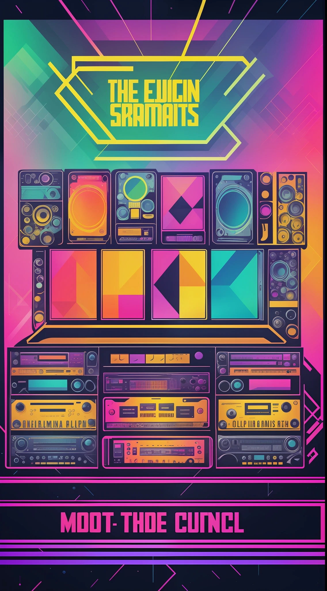 Hip hop event flyer includes a photograph or illustration of the artists who will perform at the event, highlighting their unique personalities and musical style. Use a vibrant, bold color palette that captures the energy and excitement of the event, such as neon colors or pastel shades. Add abstract graphic elements, such as geometric shapes, stripes, or patterns, to create a more interesting and dynamic design. Use an eye-catching typography that grabs the attention of viewers and reinforces the theme of the event. Add visual elements such as musical notes, instruments or music-related elements to emphasize the theme of the event. Add an eye-catching message or phrase that invites people to attend the concert and captures the essence of the event. NOT EXPENSIVE --auto --s2