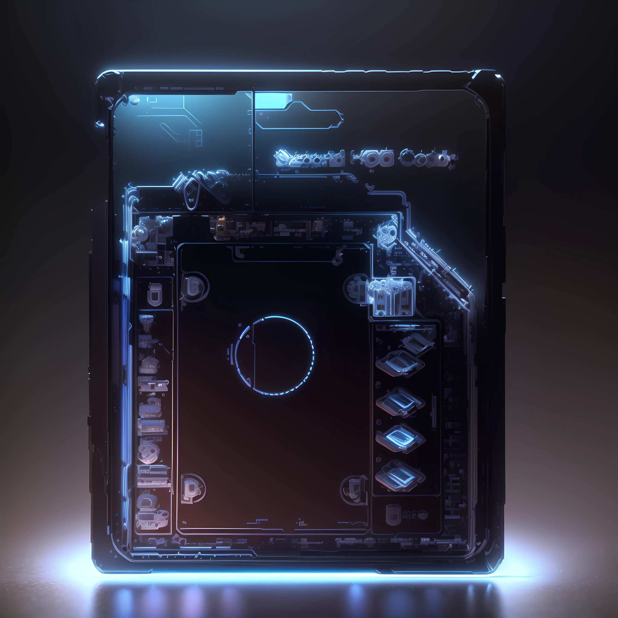 (Seamless micro-detail, isometric 8K, ultra-detailed clear rendering, neuromorphic chip, 3D rendering, advanced technology), (product close-up, computer chip, SSD box, quantum processor, CPU with human brain, processor) --auto --s2