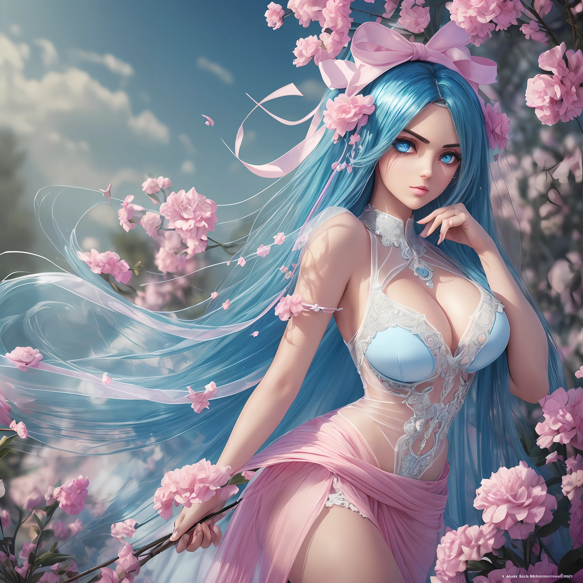 (Cute huge eye Persian girl in long transparent weeding dress huge half transparent tight bra ,detailed beautiful eyes and detailed face, side light of masterpiece, masterpiece, best quality, detailed illustration of high resolution, huge eye Persian girl in long transparent weeding dress), (skinny Persian girl in long transparent weeding dress,1 girl, beautiful girl, shiny skin), (photorealestic, octane render,3d,) (sky blue hair, pink eyes, skirt, ribbon, on-shirt) (one hand holding the other) - - (Waiting to start) --auto --s2