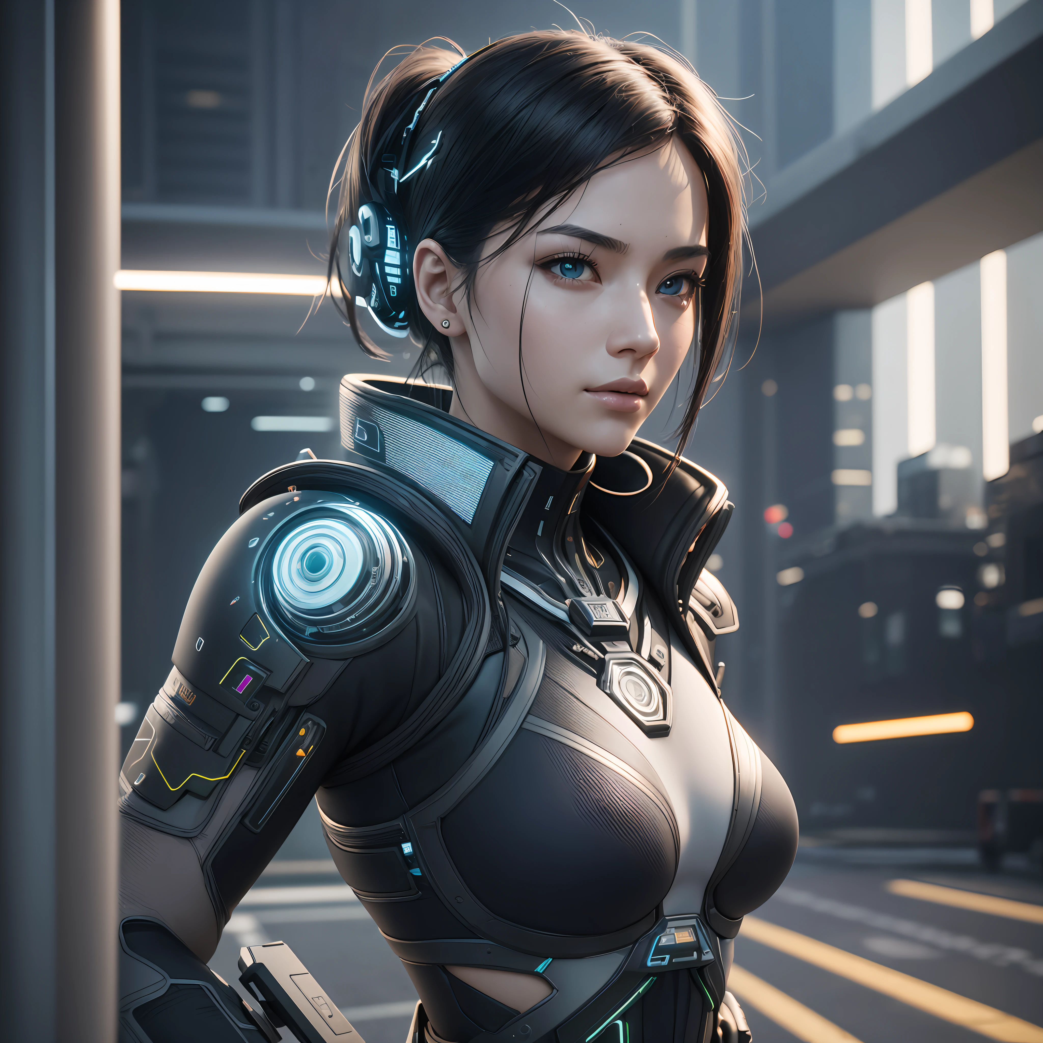 ((Best Quality)), (Masterpiece)), (Details:1.4), 3D, Beautiful Cyberpunk Woman Image,Half Face Cyborg,HDR,Ray Tracing,NVIDIA RTX,Super Resolution,Unreal 5,Subsurface Scattering,PBR Texturing,Post-Processing,Anisotropic Filtering,Depth of Field, Maximum Clarity and Sharpness, Multilayer Textures, Albedo and Specular Maps, Surface Shading, Accurate Simulation of Light-Material Interactions, Perfect Proportions, Octane Rendering, Two-Tone Lighting, Wide Aperture, Low ISO, White Balance, Rule of Thirds, 8K RAW, --auto --s2
