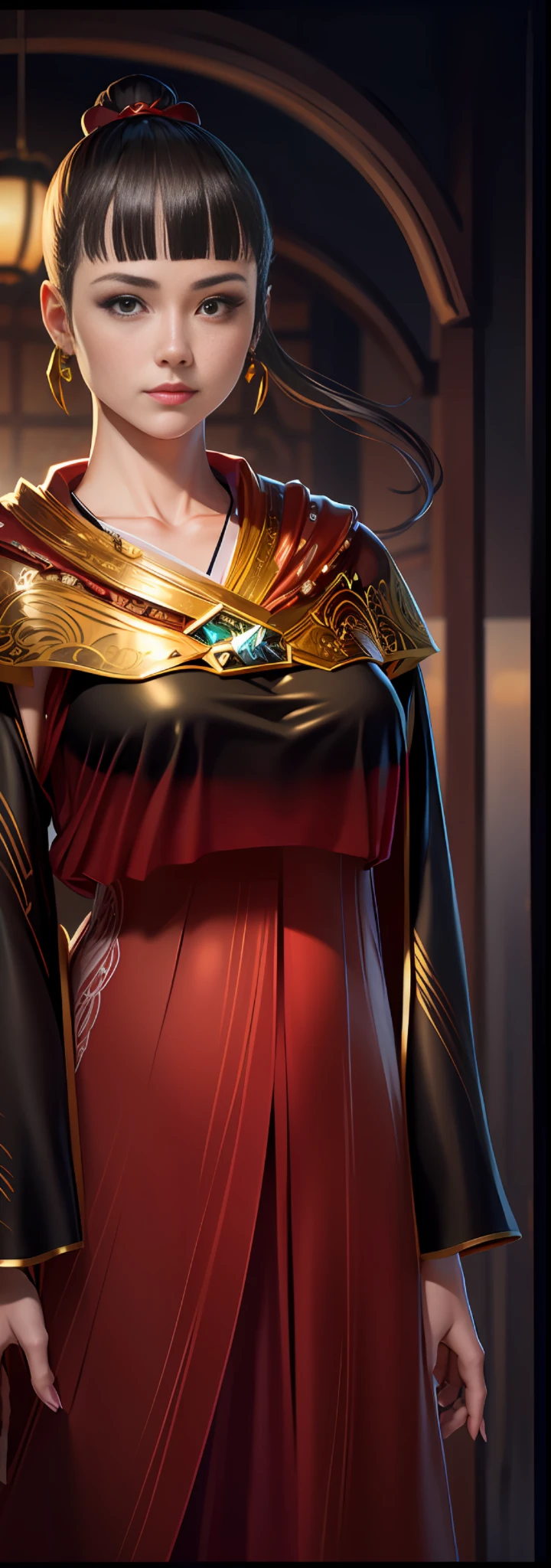 (anime fantasy, highly detailed CG unity 8k wallpapers, complex wallpapers with high detail, drama, real world, fantasy place, action frame, (clear focus, 8k), 8k texture, soft cinematic light, adobe light, camera, HDR, intricate, elegant, rich detail, clear focus, (((movie style))), soothing tones, madness for detail, (complex detail), extreme detail, low detail Contrast, soft cinematic lighting, dark color, mixed exposure, HDR, faded, 35 mm, f/1.4, ISO ??, F16, 25 seconds), (sultry pose, sexy position, sultry, atmospheric, gorgeous, gorgeous), 1 woman, (young)), (gold) and silver jewelry, (jewelry with precious stones)), ((black long hair))), flying long hair, (perfect and clear facial features), crystal clear red eyes, (pink lips), (big breasts)), (mature), (smile), (transparent white (lace) bikini, lace underwear: 1.2), (Japanese shrine, indoor, cherry blossoms, (hot spring), flower, (torii), gemstone, diamond, glitter, sapphire, ruby, emerald, pearl, smoke, amber, magic, obsidian, throne), looking at the audience,
