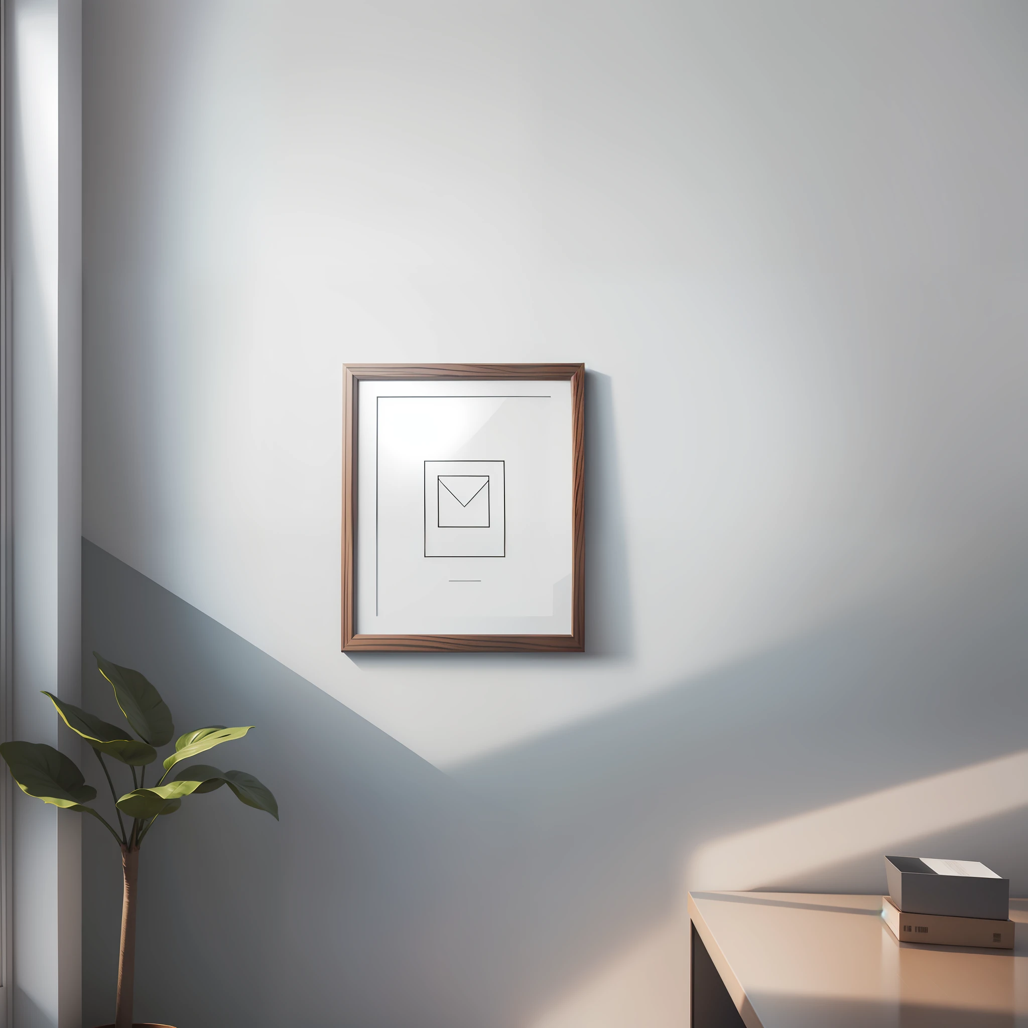 picture frame mockup in minimalist room