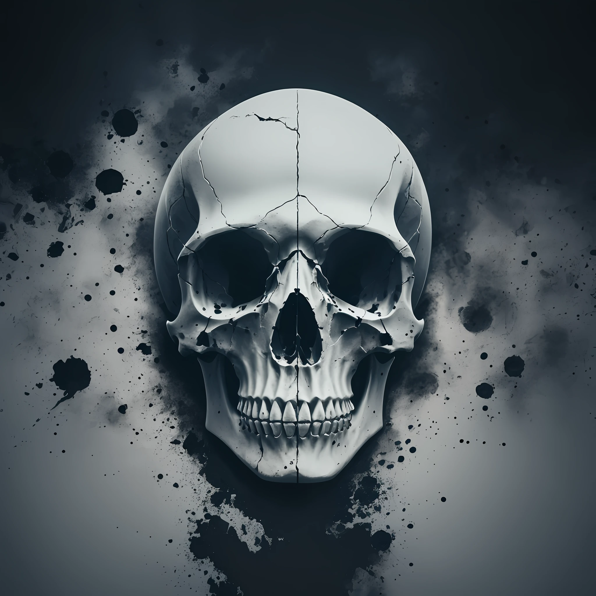 white human skull, dark, abstract, 8k --auto --s2